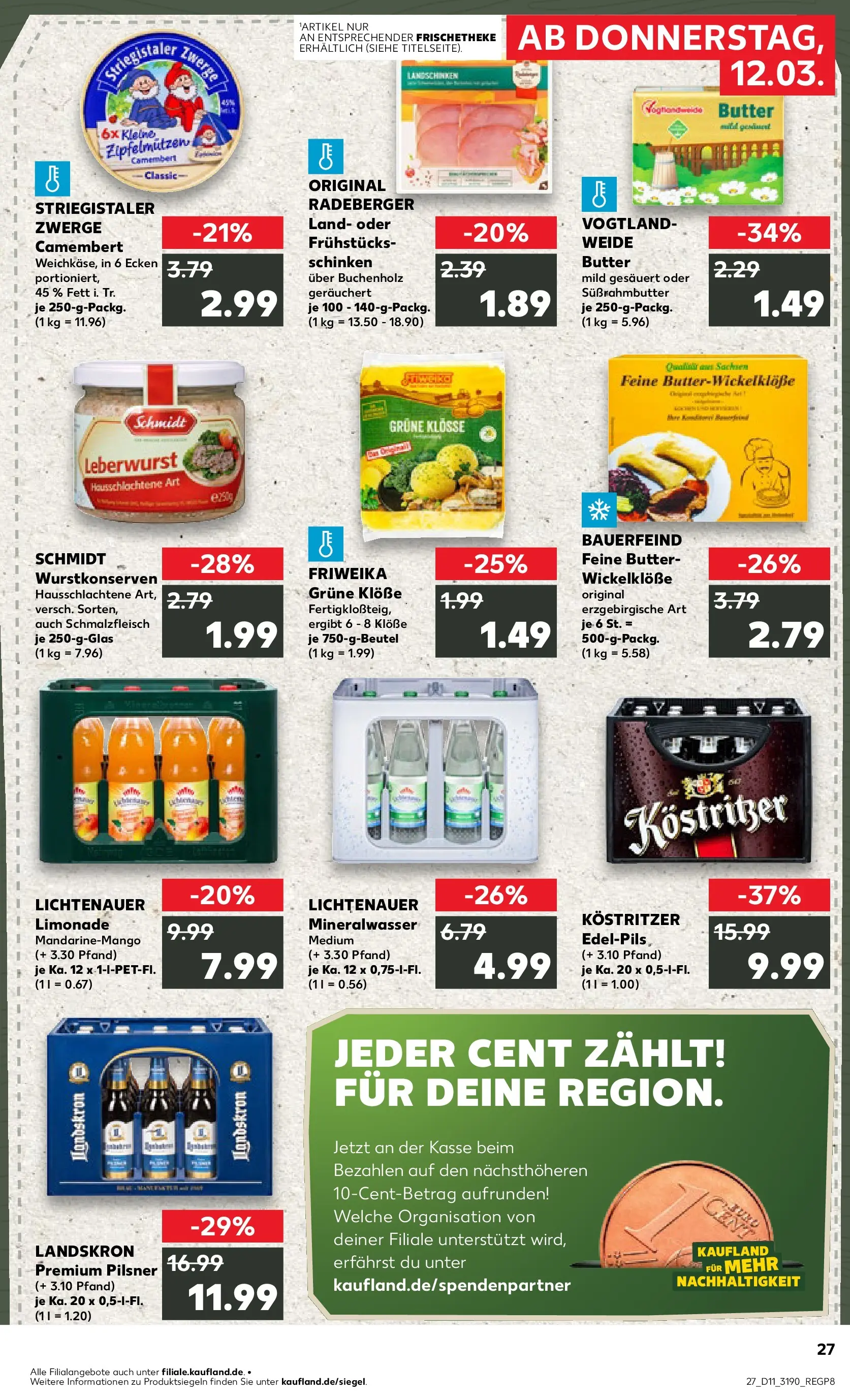 Prospekt Kaufland ab 09.03.2026 » Angebote Online zum Blättern | Seite: 39 | Produkte: Butter, Kostritzer, Limonade, Schinken