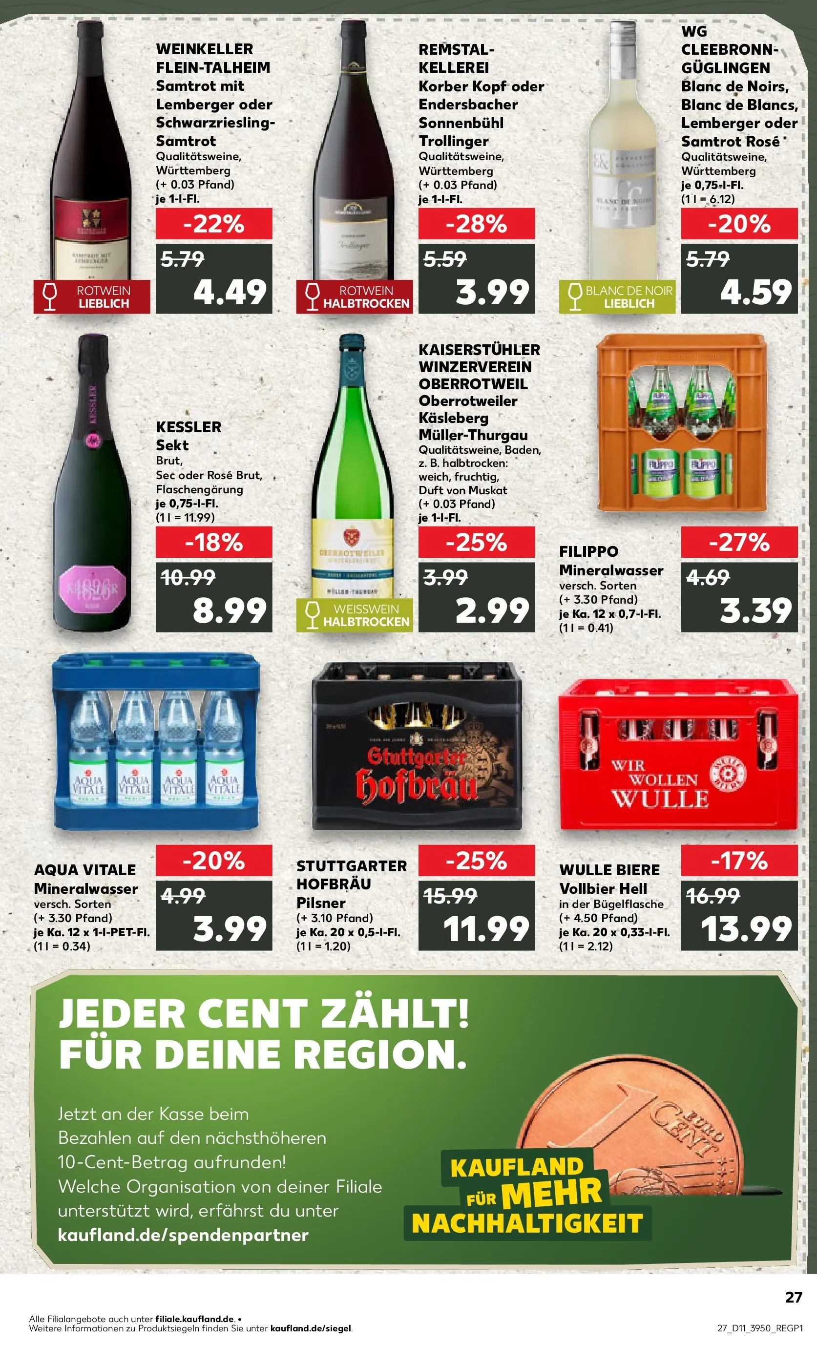 Prospekt Kaufland ab 09.03.2026 » Angebote Online zum Blättern | Seite: 39 | Produkte: Weißwein, Sekt, Duft, Mineralwasser