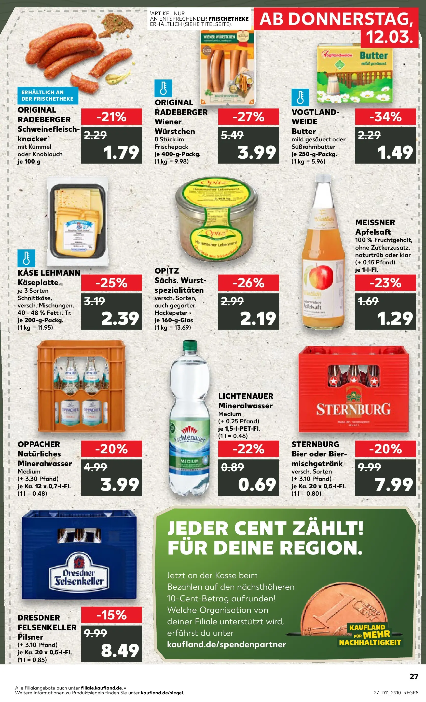 Prospekt Kaufland ab 09.03.2026 » Angebote Online zum Blättern | Seite: 39 | Produkte: Wiener wurstchen, Käse, Apfelsaft, Knoblauch