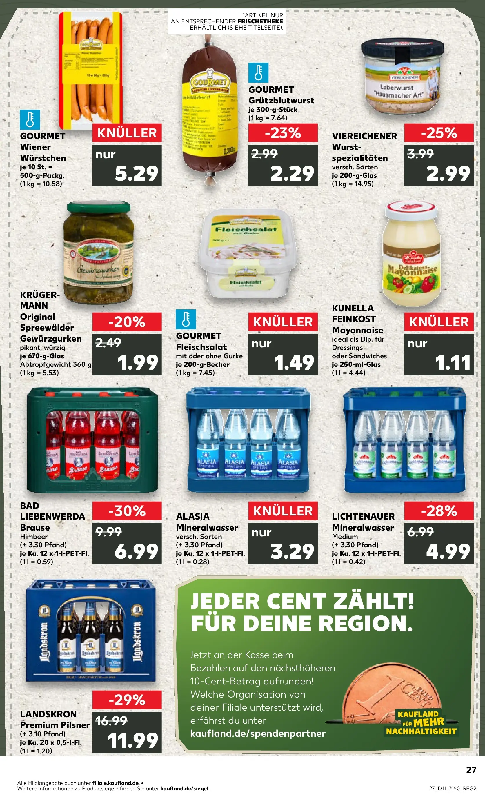 Prospekt Kaufland ab 12.03.2026 » Angebote Online zum Blättern | Seite: 27 | Produkte: Wiener wurstchen, Bad, Mineralwasser, Wurst