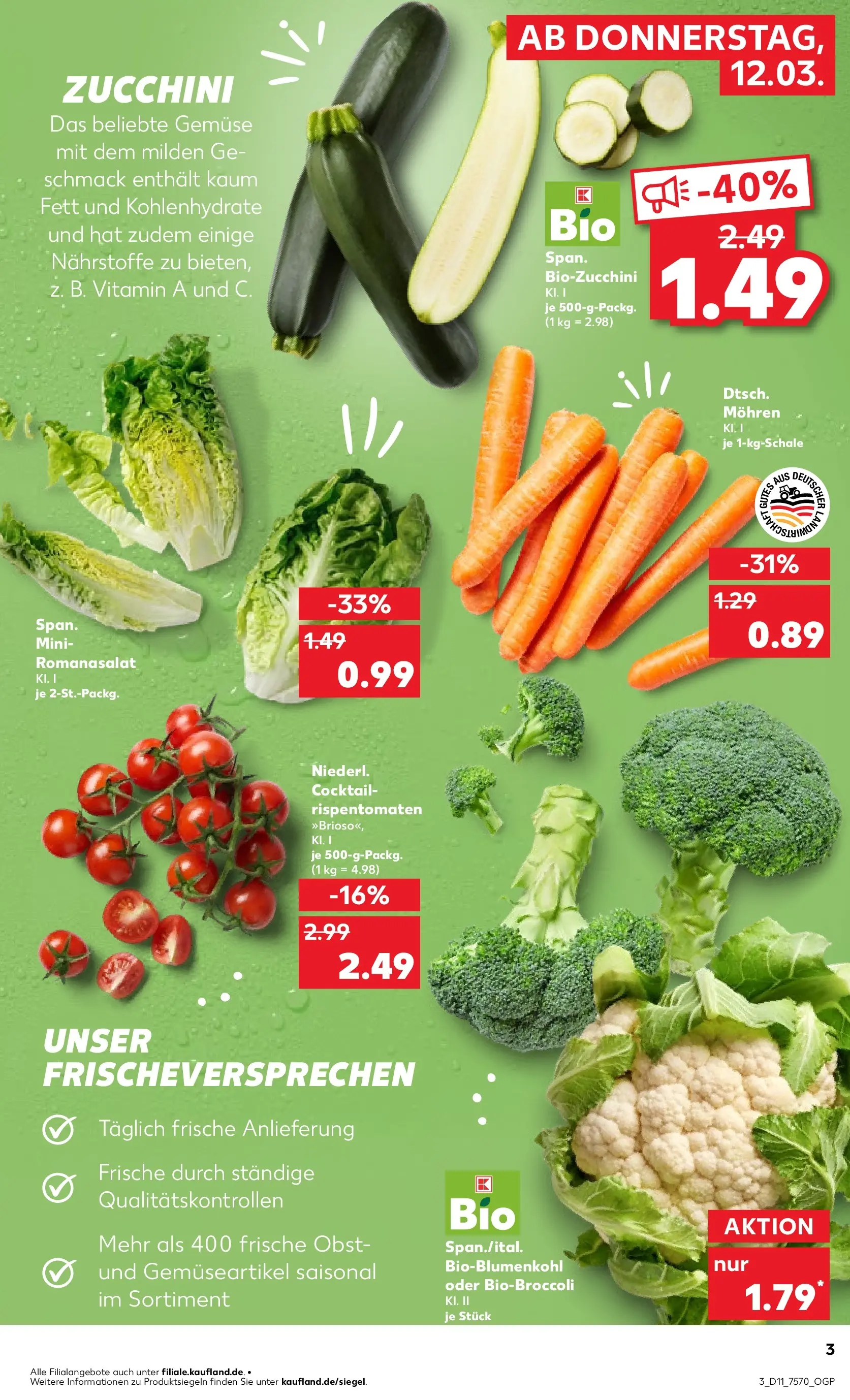 Prospekt Kaufland ab 12.03.2026 » Angebote Online zum Blättern | Seite: 7 | Produkte: Mohren, Gemüse, Obst, Zucchini