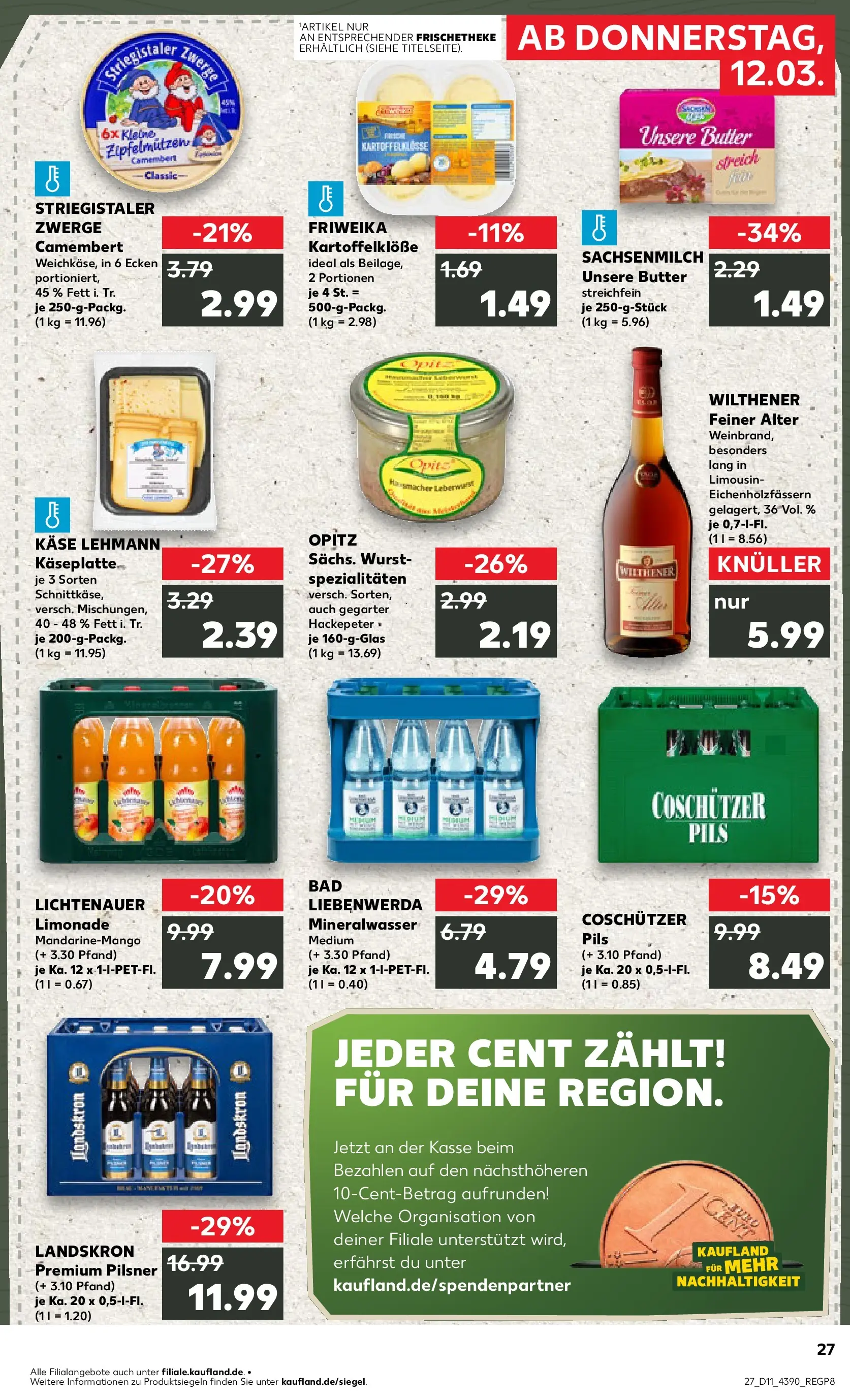 Prospekt Kaufland ab 09.03.2026 » Angebote Online zum Blättern | Seite: 39 | Produkte: Wilthener, Pils, Limonade, Mineralwasser