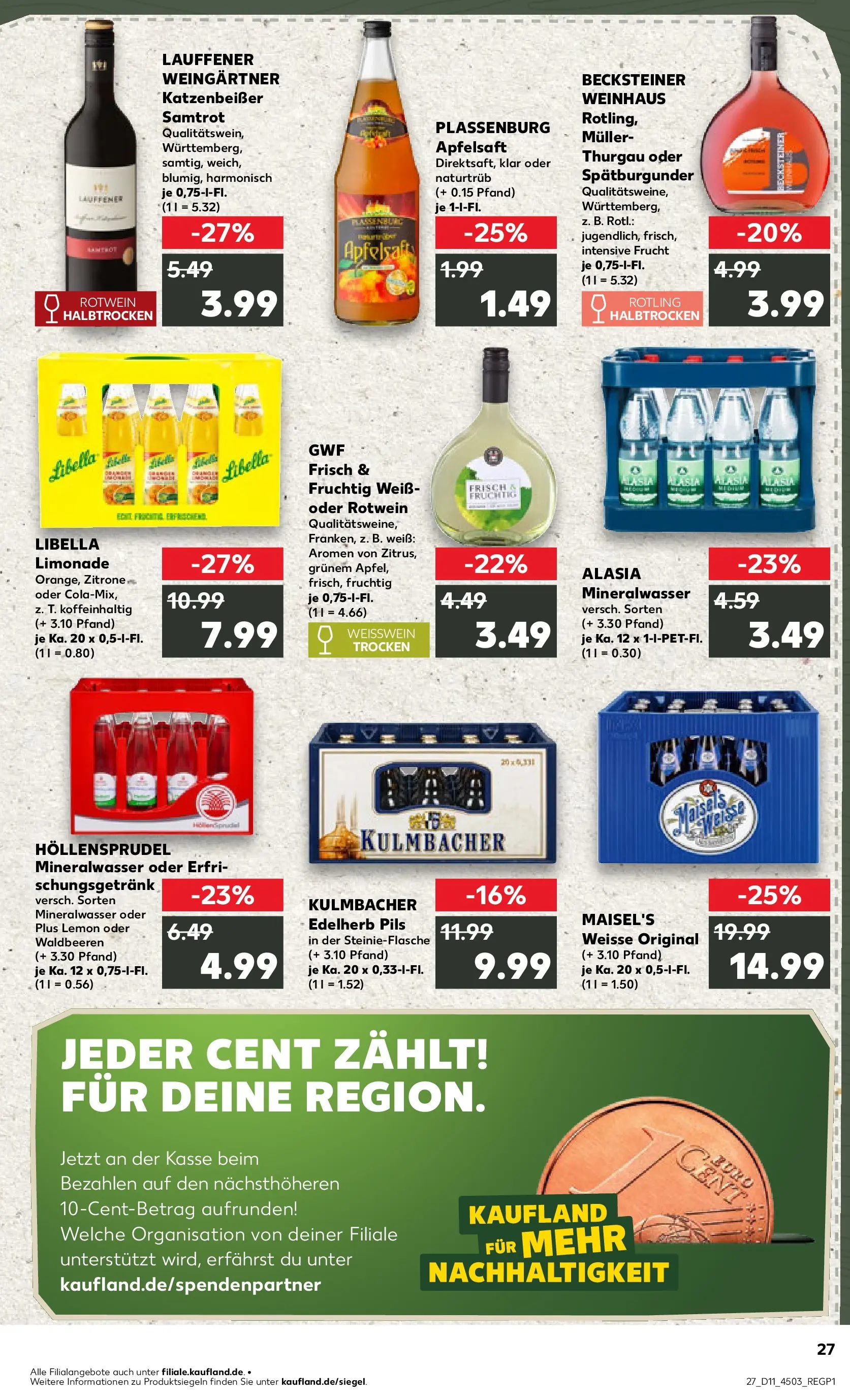 Prospekt Kaufland ab 09.03.2026 » Angebote Online zum Blättern | Seite: 39 | Produkte: Rotwein, Limonade, Apple, Zitrone