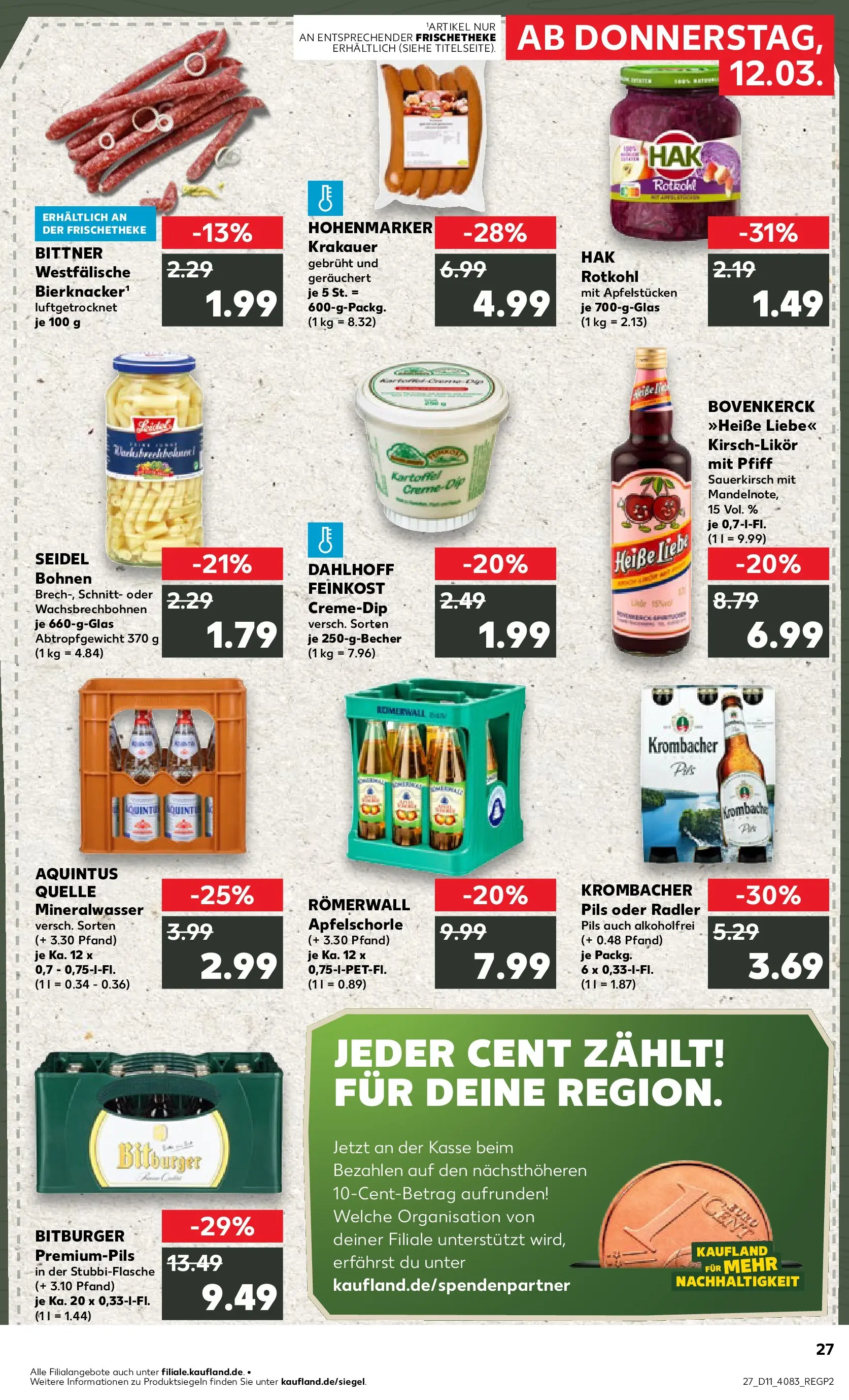 Prospekt Kaufland ab 09.03.2026 » Angebote Online zum Blättern | Seite: 39 | Produkte: Bitburger, Rotkohl, Apple, Radler
