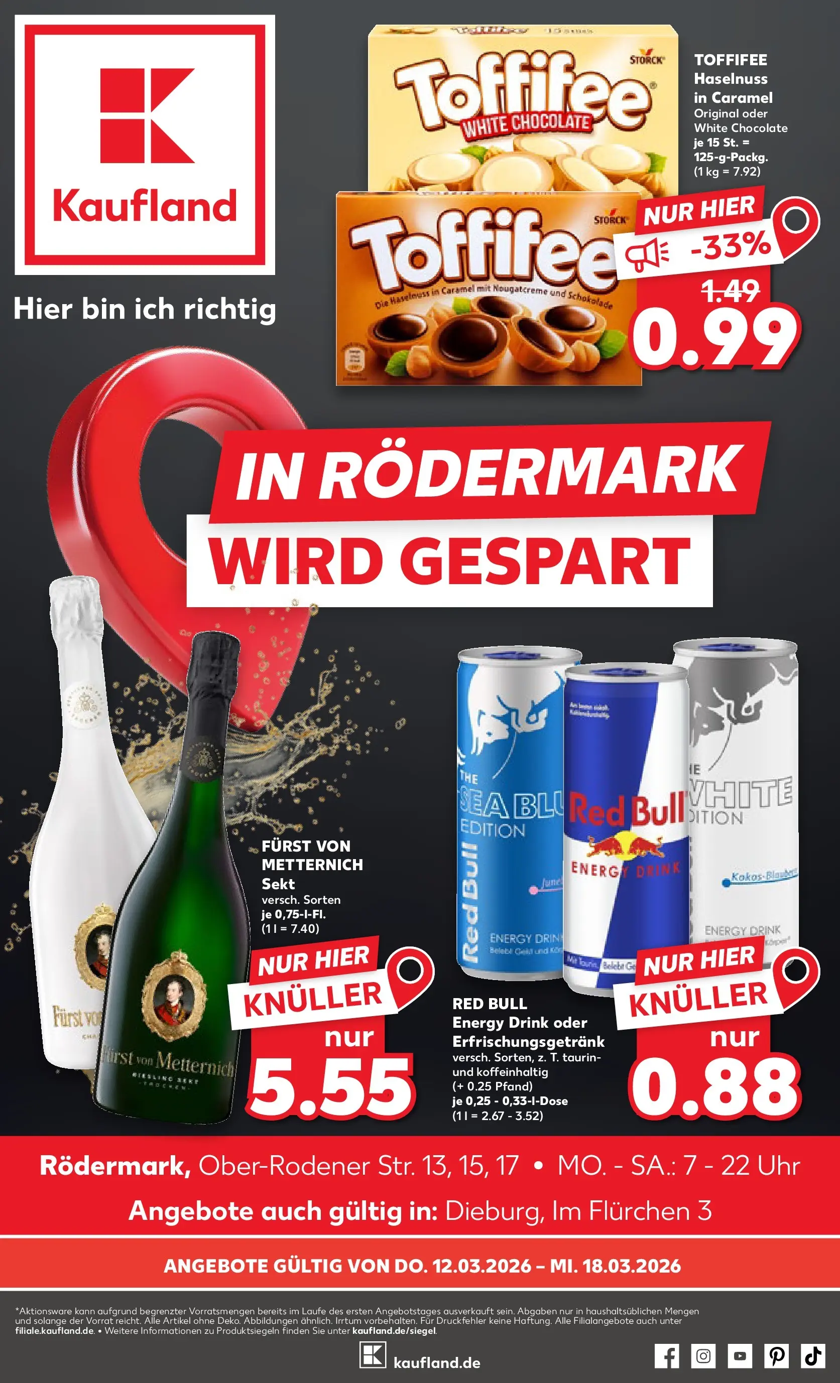 Prospekt Kaufland ab 09.03.2026 » Angebote Online zum Blättern | Seite: 13 | Produkte: Schokolade, Sekt, Toffifee, Uhr