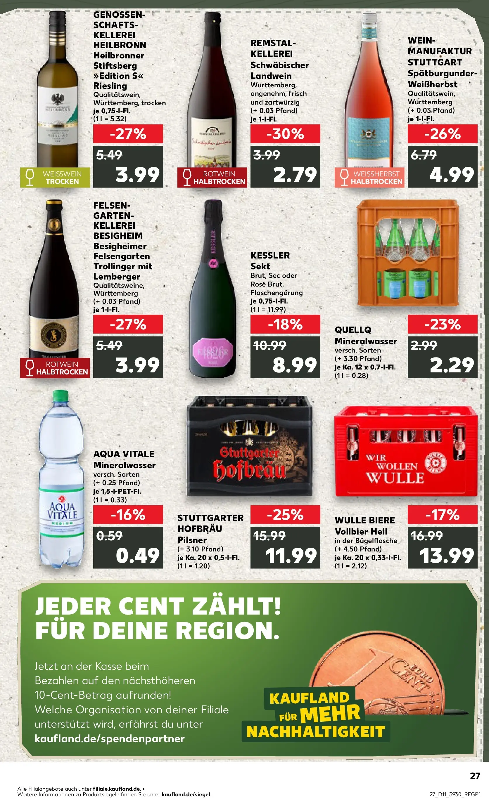 Prospekt Kaufland ab 09.03.2026 » Angebote Online zum Blättern | Seite: 39 | Produkte: Weißwein, Rotwein, Mineralwasser, Wein