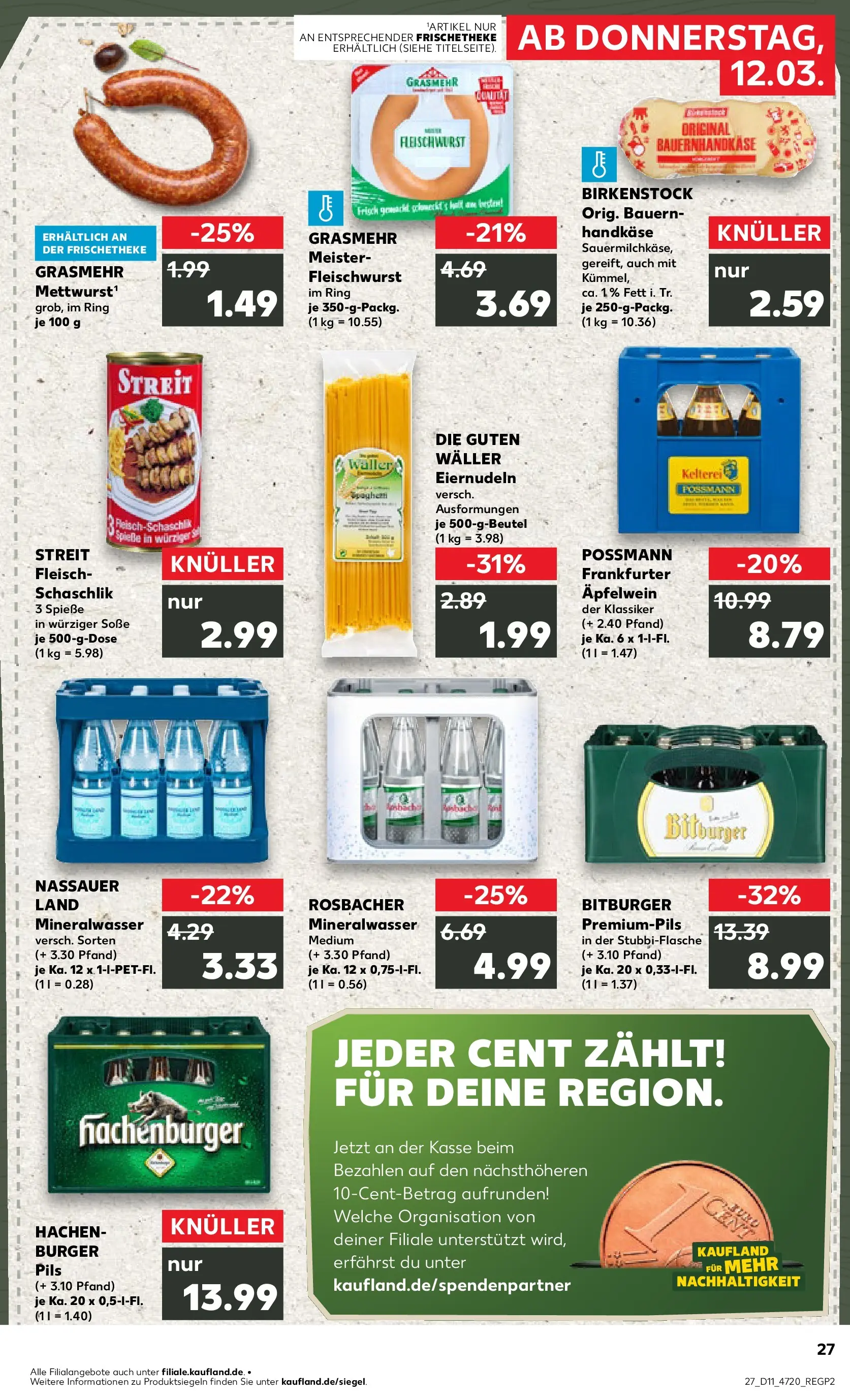 Prospekt Kaufland ab 09.03.2026 » Angebote Online zum Blättern | Seite: 39 | Produkte: Pils, Mineralwasser, Soße, Fleisch