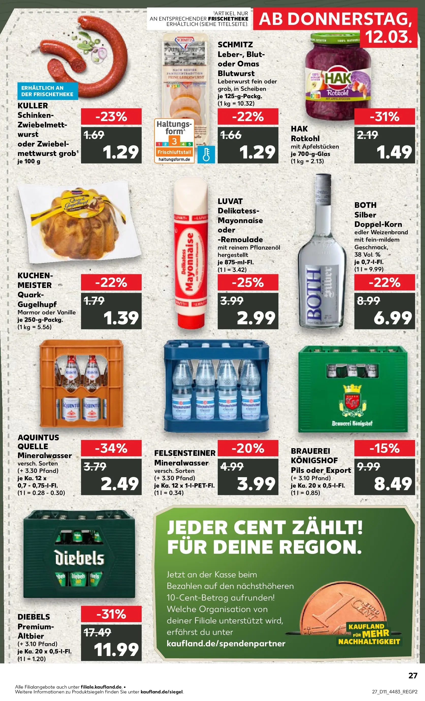 Prospekt Kaufland ab 09.03.2026 » Angebote Online zum Blättern | Seite: 39 | Produkte: Pils, Mineralwasser, Wurst, Schinken