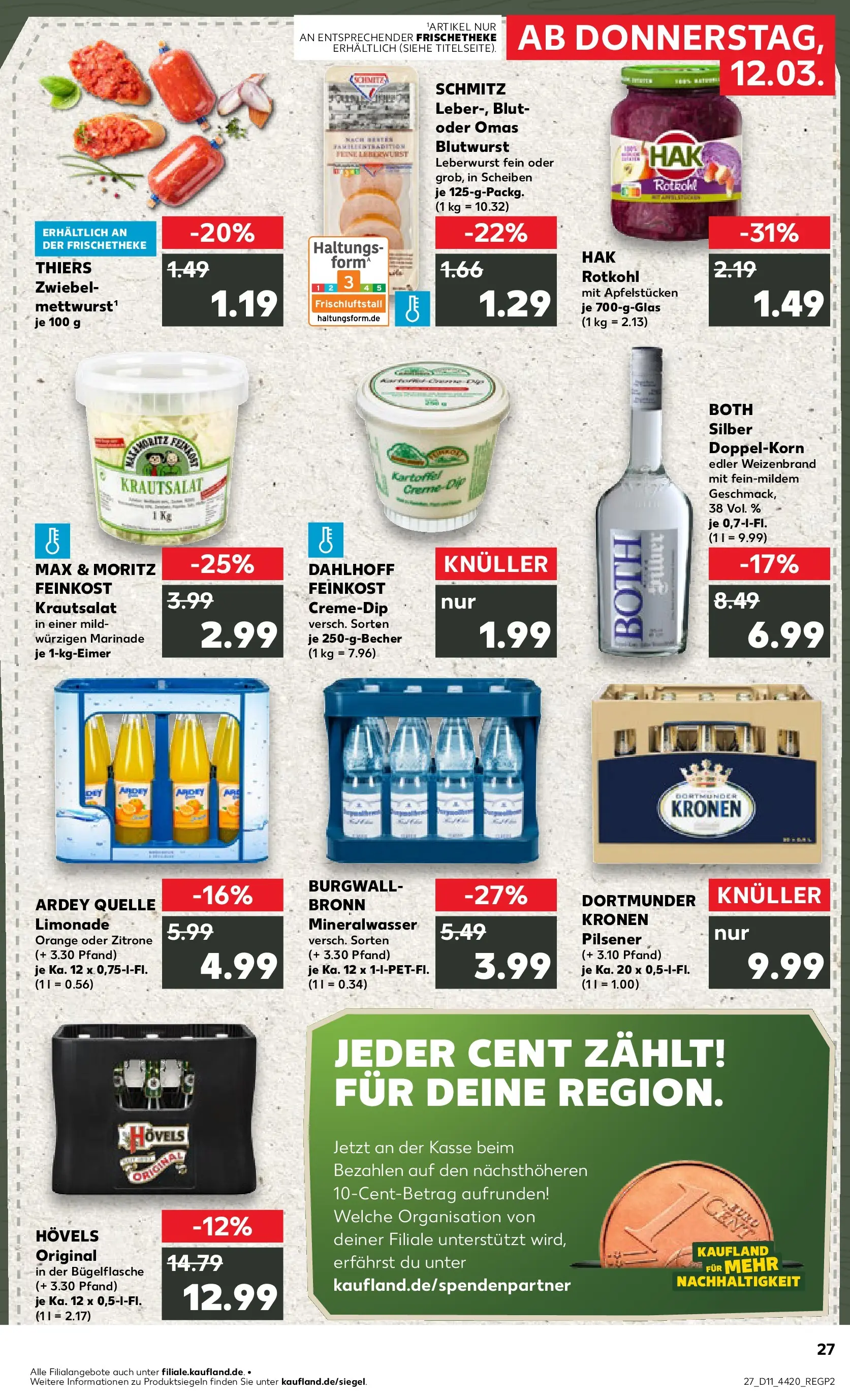 Prospekt Kaufland ab 09.03.2026 » Angebote Online zum Blättern | Seite: 39 | Produkte: Rotkohl, Limonade, Mineralwasser, Zitrone
