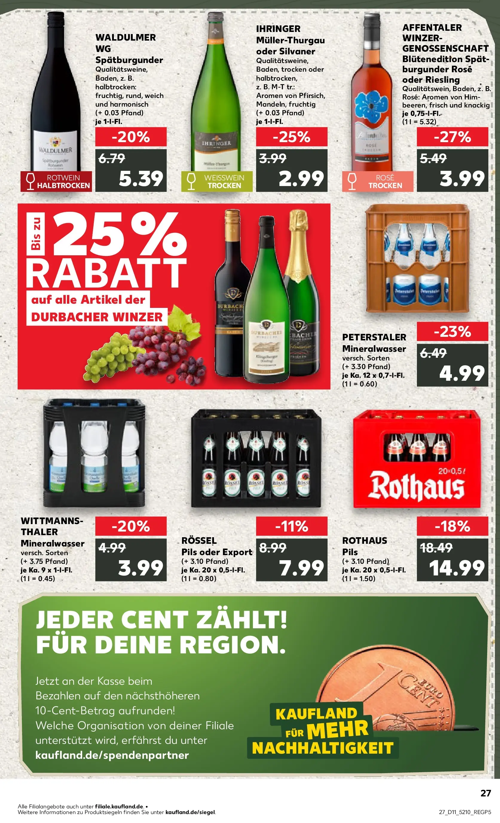 Prospekt Kaufland ab 09.03.2026 » Angebote Online zum Blättern | Seite: 39 | Produkte: Weißwein, Rotwein, Pils, Mineralwasser