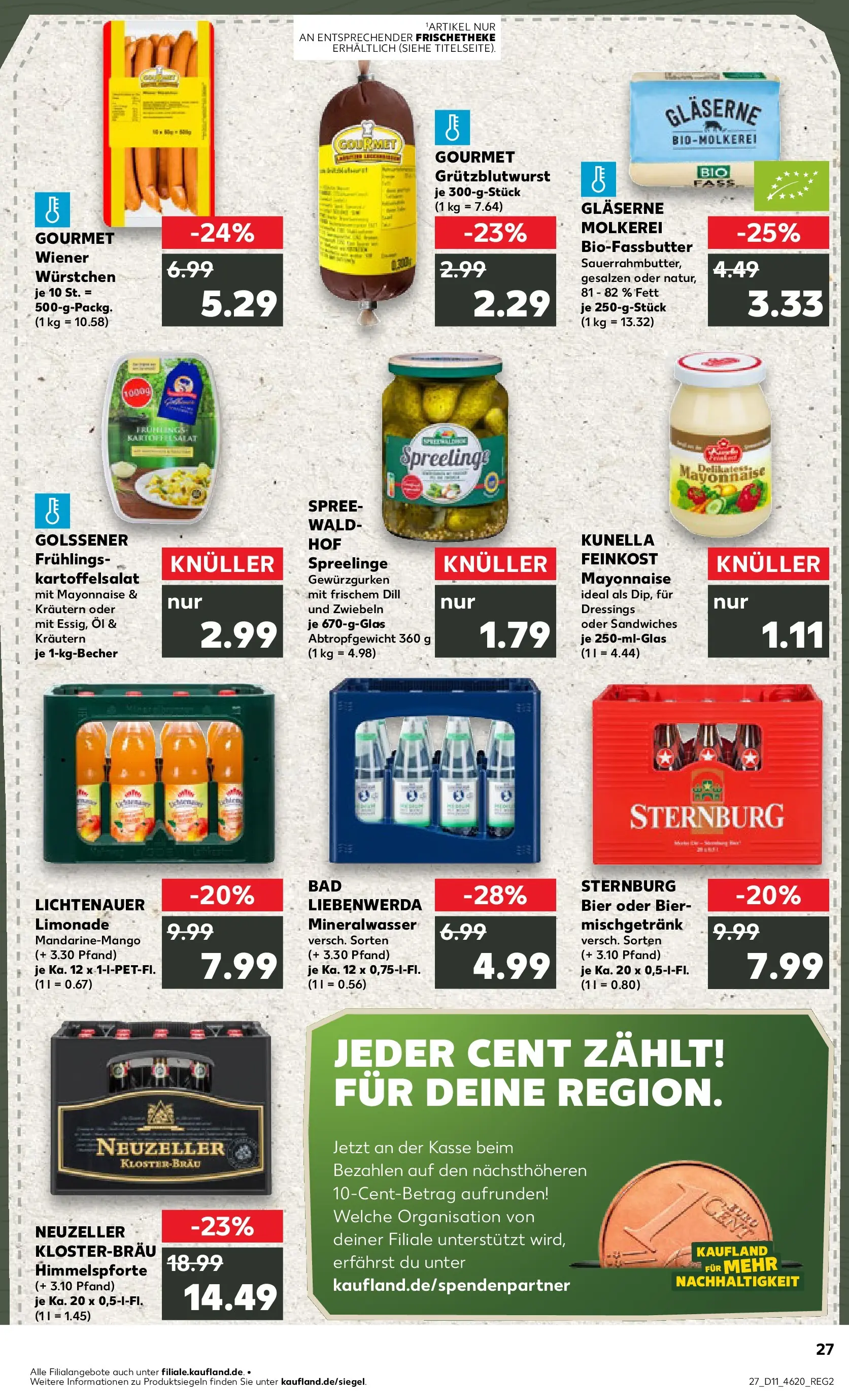 Prospekt Kaufland ab 12.03.2026 » Angebote Online zum Blättern | Seite: 27 | Produkte: Wiener wurstchen, Bier, Limonade, Dill