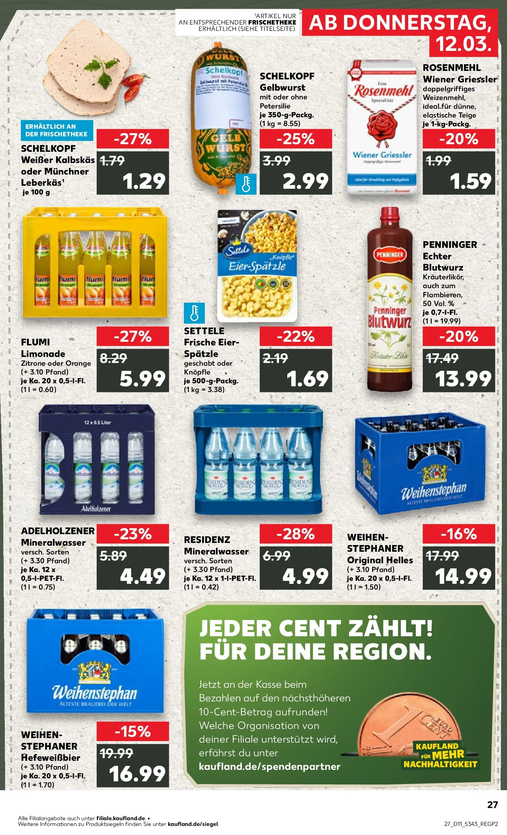 Prospekt Kaufland ab 12.03.2026 » Angebote Online zum Blättern | Seite: 27 | Produkte: Limonade, Zitrone, Wurst, Petersilie