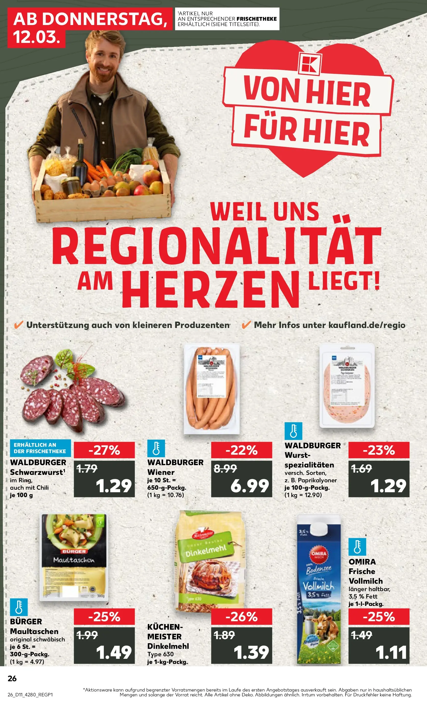 Prospekt Kaufland ab 09.03.2026 » Angebote Online zum Blättern | Seite: 38 | Produkte: Burger, Wurst, Pasta, Kuchen