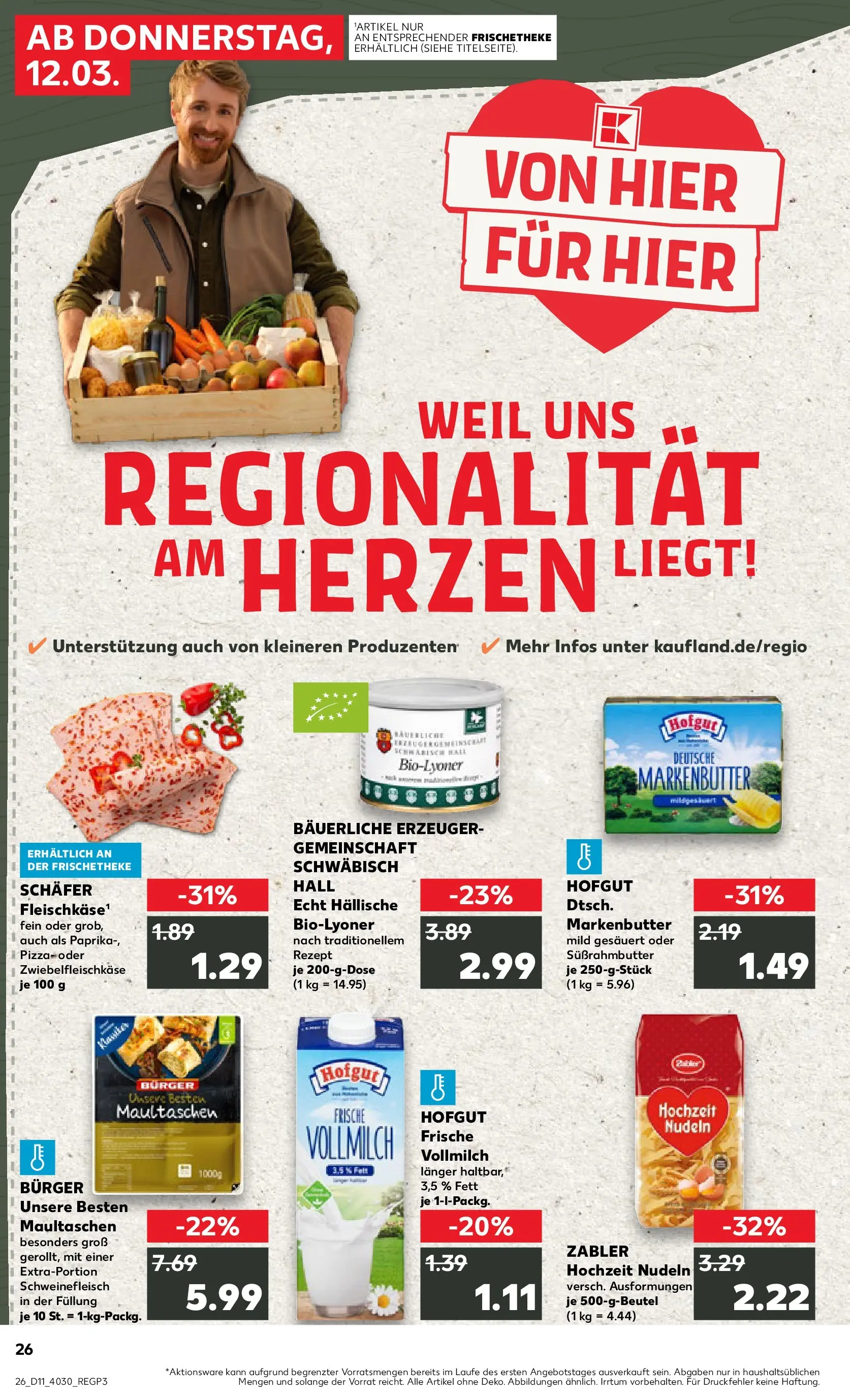 Prospekt Kaufland ab 09.03.2026 » Angebote Online zum Blättern | Seite: 38 | Produkte: Burger, Paprika, Pasta, Maultaschen