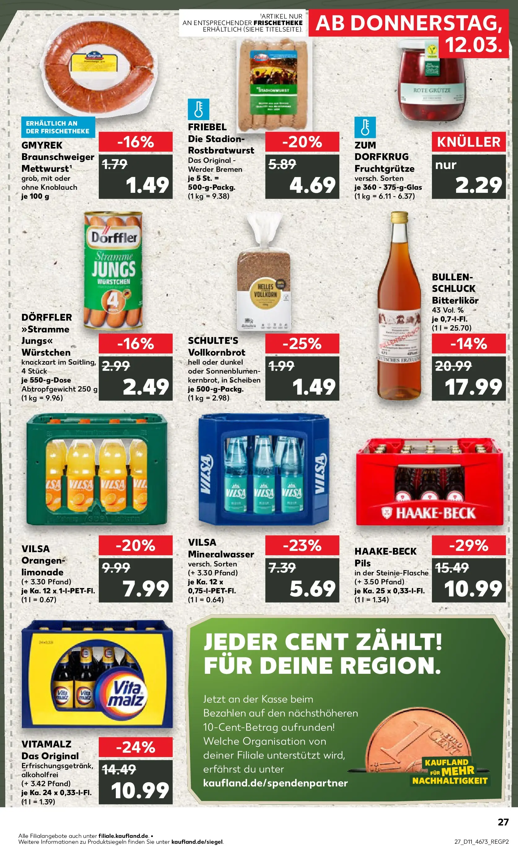 Prospekt Kaufland ab 09.03.2026 » Angebote Online zum Blättern | Seite: 39 | Produkte: Pils, Orangen, Limonade, Mineralwasser