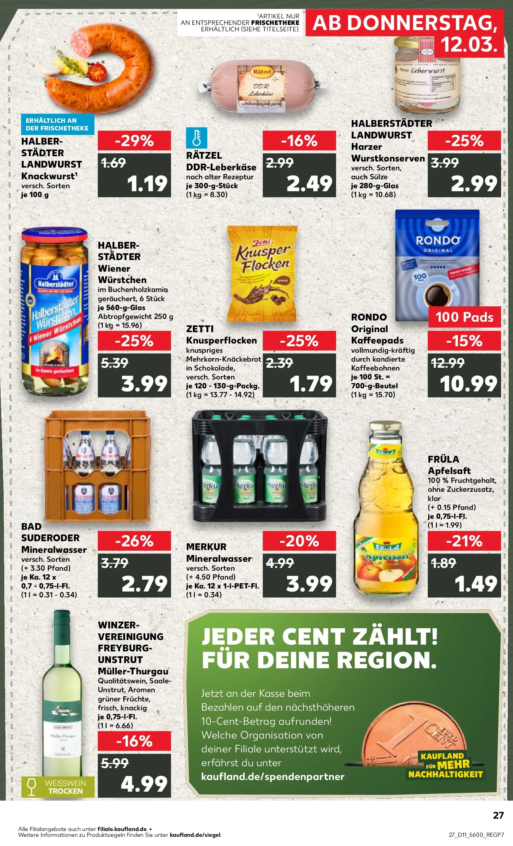 Prospekt Kaufland ab 09.03.2026 » Angebote Online zum Blättern | Seite: 39 | Produkte: Kaffeepads, Weißwein, Bad, Mineralwasser