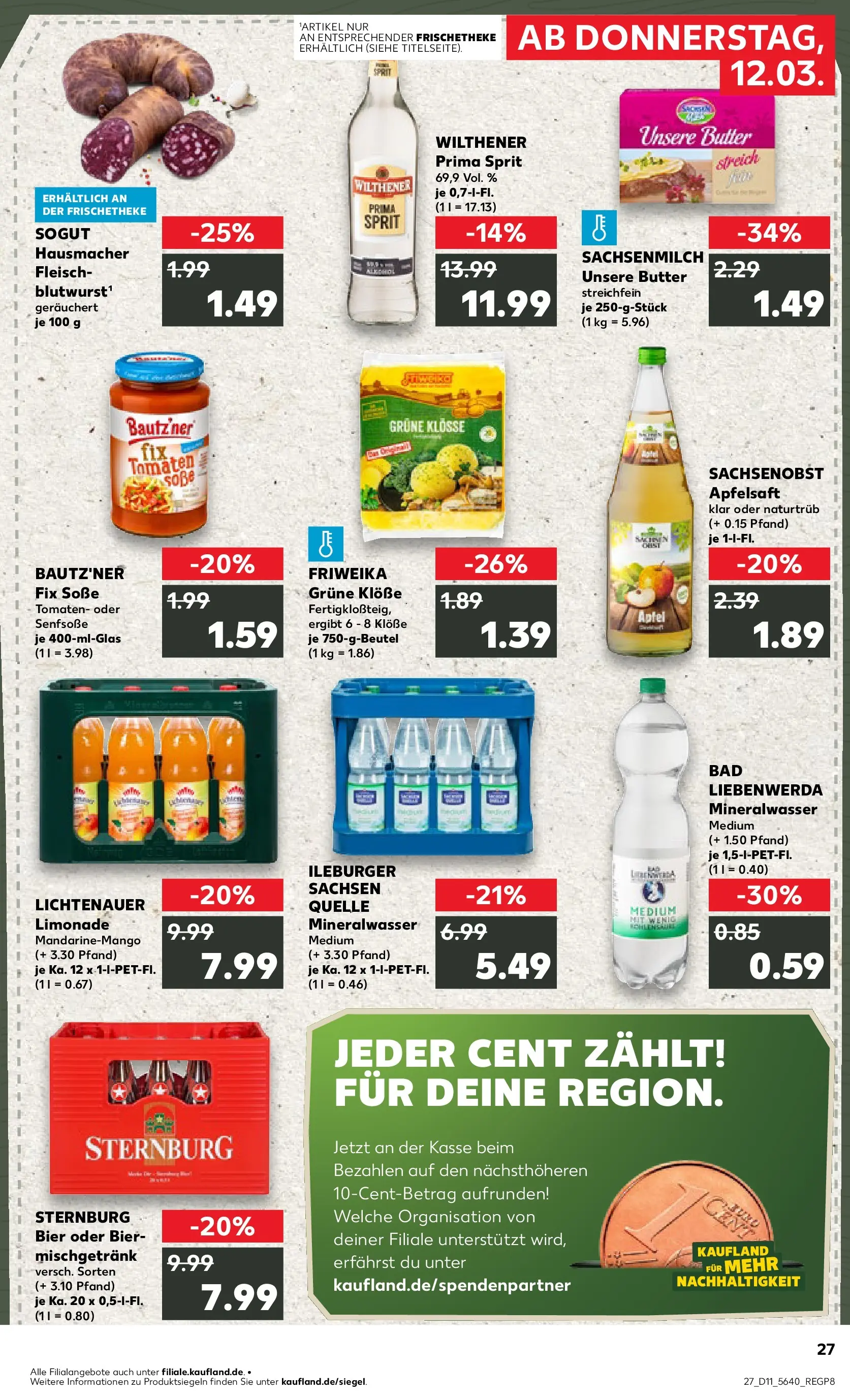 Prospekt Kaufland ab 09.03.2026 » Angebote Online zum Blättern | Seite: 39 | Produkte: Butter, Limonade, Soße, Fleisch