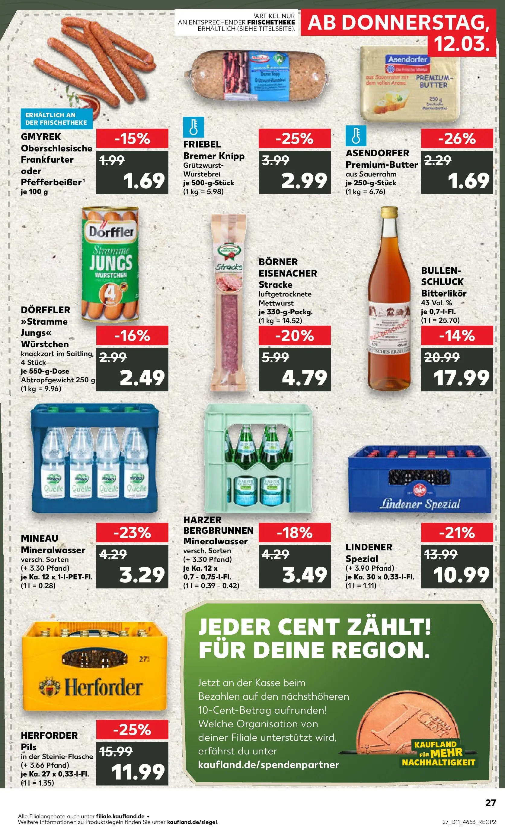 Prospekt Kaufland ab 09.03.2026 » Angebote Online zum Blättern | Seite: 39 | Produkte: Butter, Pils, Mineralwasser, Sauerrahm