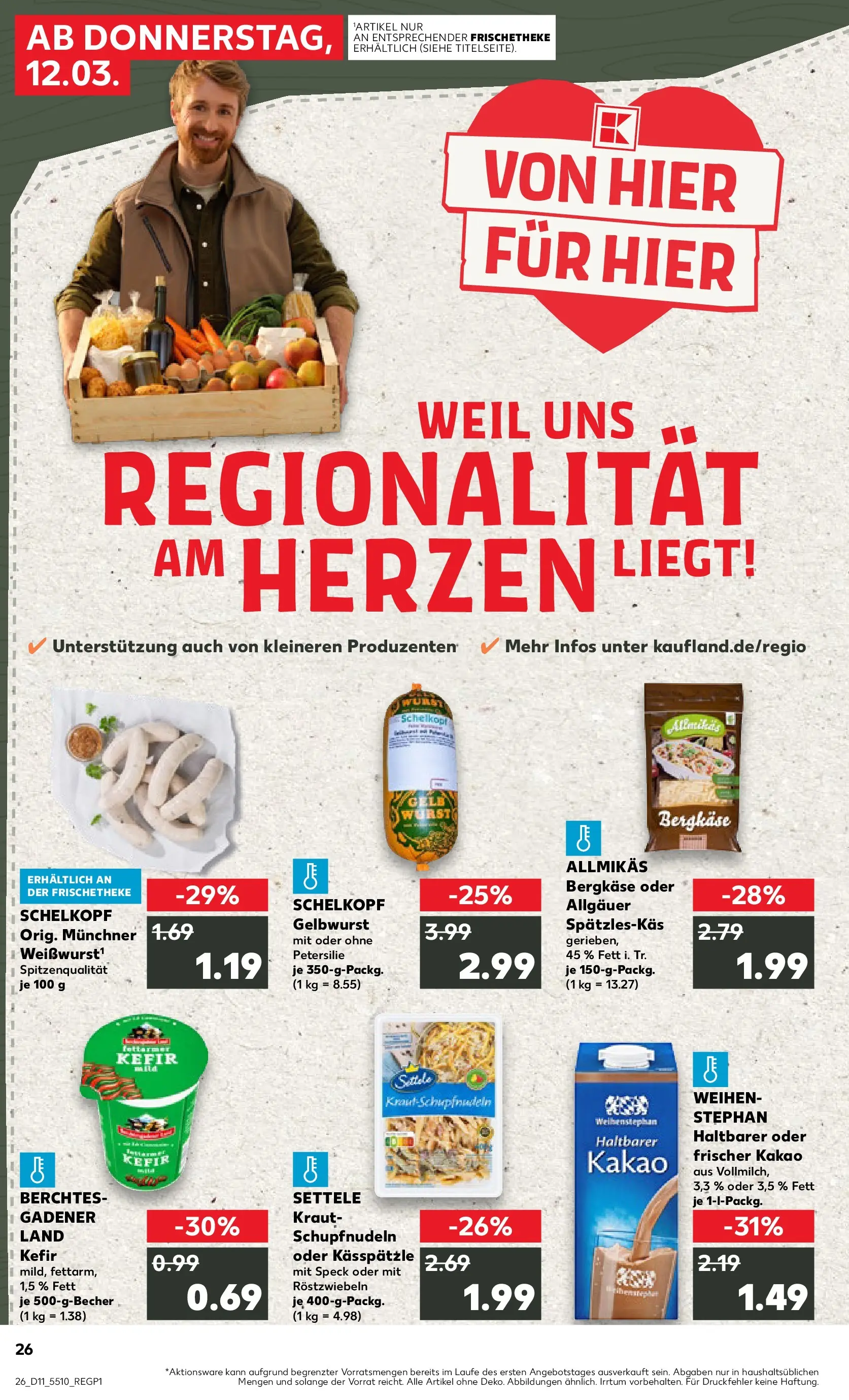 Prospekt Kaufland ab 09.03.2026 » Angebote Online zum Blättern | Seite: 38 | Produkte: Kefir, Weißwurst, Wurst, Kraut