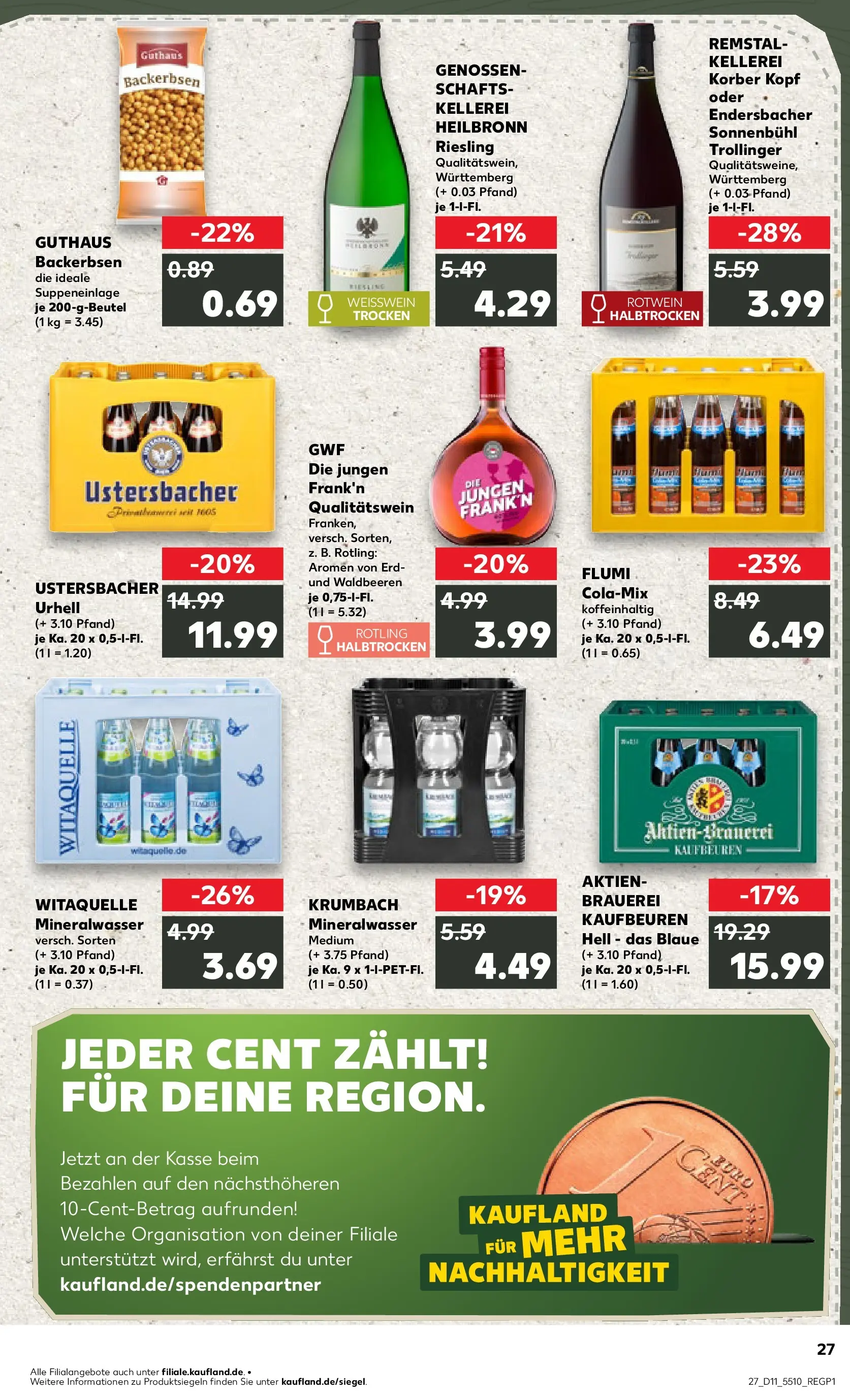 Prospekt Kaufland ab 09.03.2026 » Angebote Online zum Blättern | Seite: 39 | Produkte: Weißwein, Rotwein, Mineralwasser