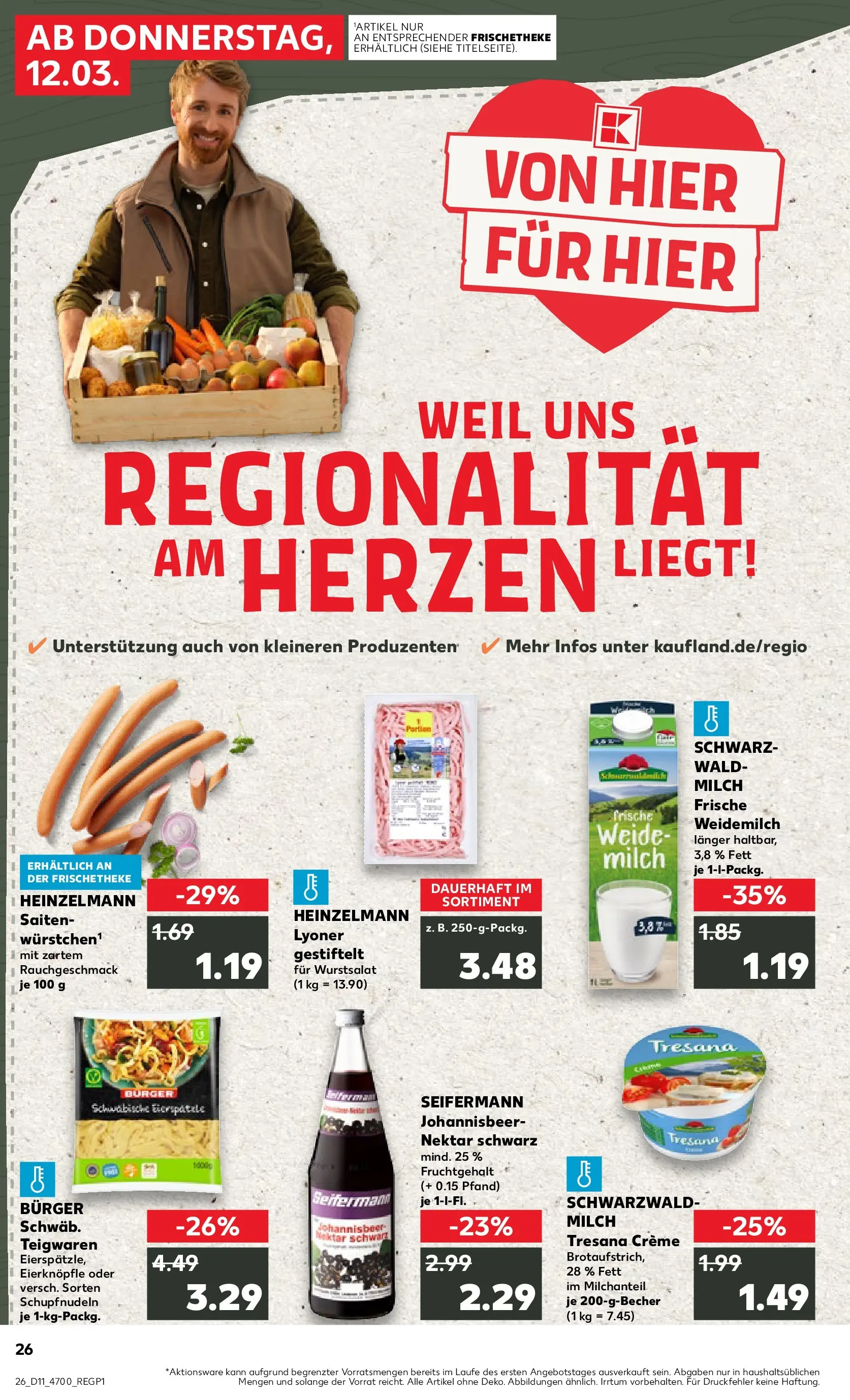 Prospekt Kaufland ab 09.03.2026 » Angebote Online zum Blättern | Seite: 38 | Produkte: Milch, Burger, Creme, Pasta