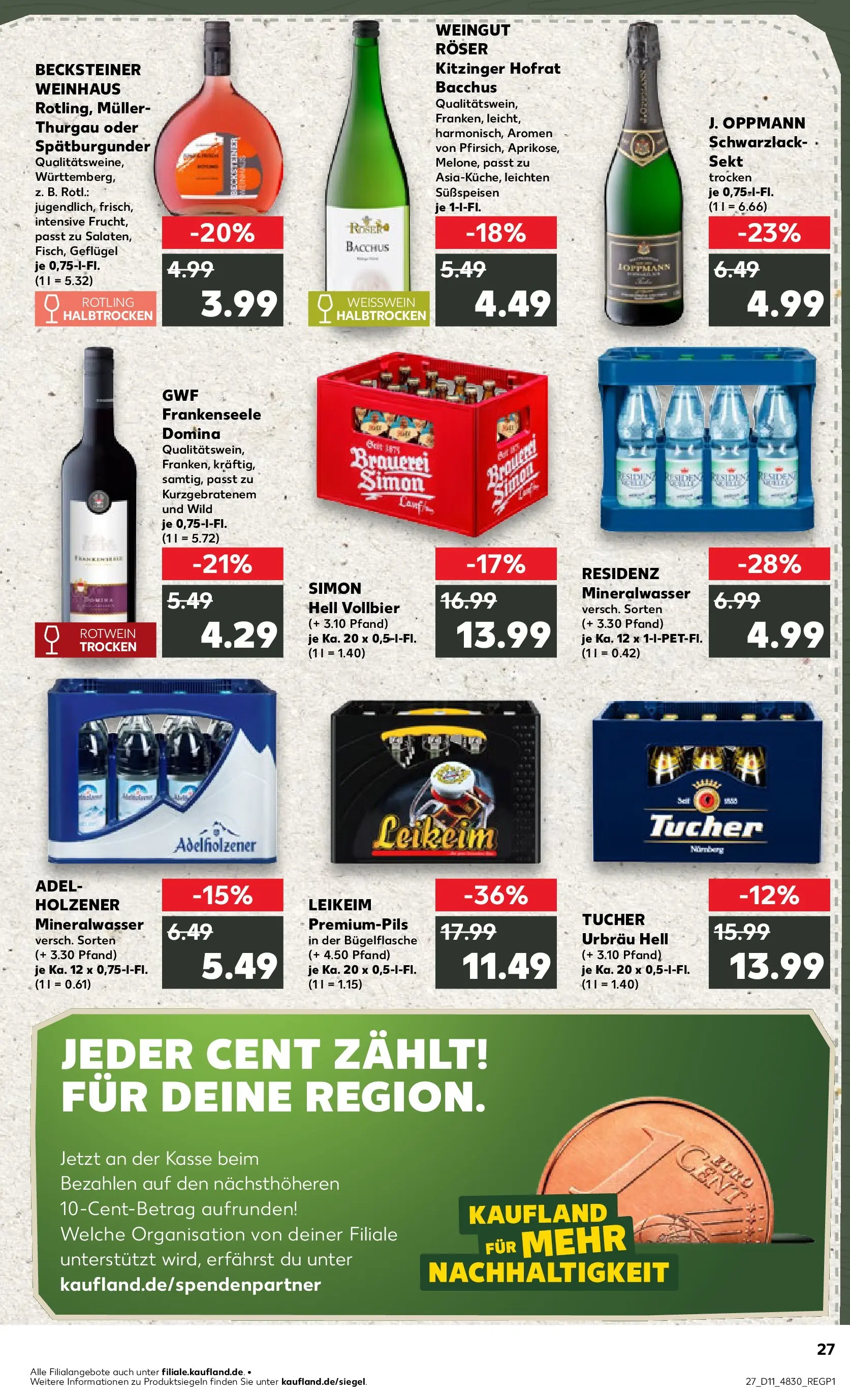 Prospekt Kaufland ab 09.03.2026 » Angebote Online zum Blättern | Seite: 39 | Produkte: Weißwein, Rotwein, Weißwein halbtrocken, Mineralwasser