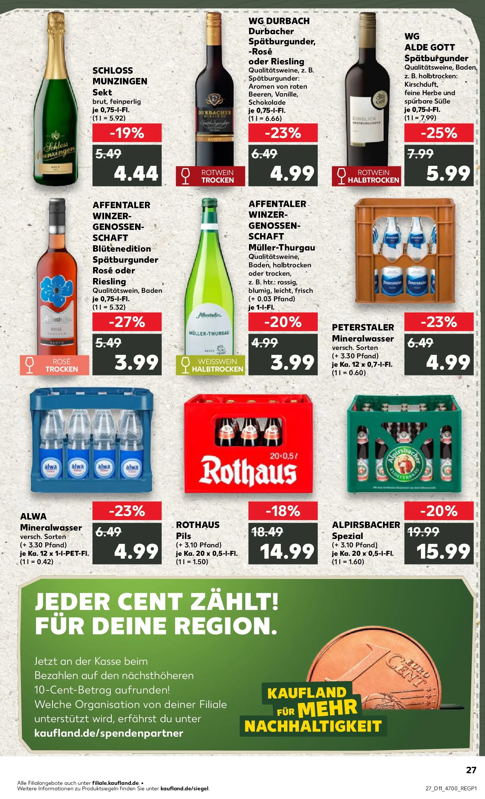 Prospekt Kaufland ab 09.03.2026 » Angebote Online zum Blättern | Seite: 39 | Produkte: Schokolade, Rotwein, Sekt, Mineralwasser