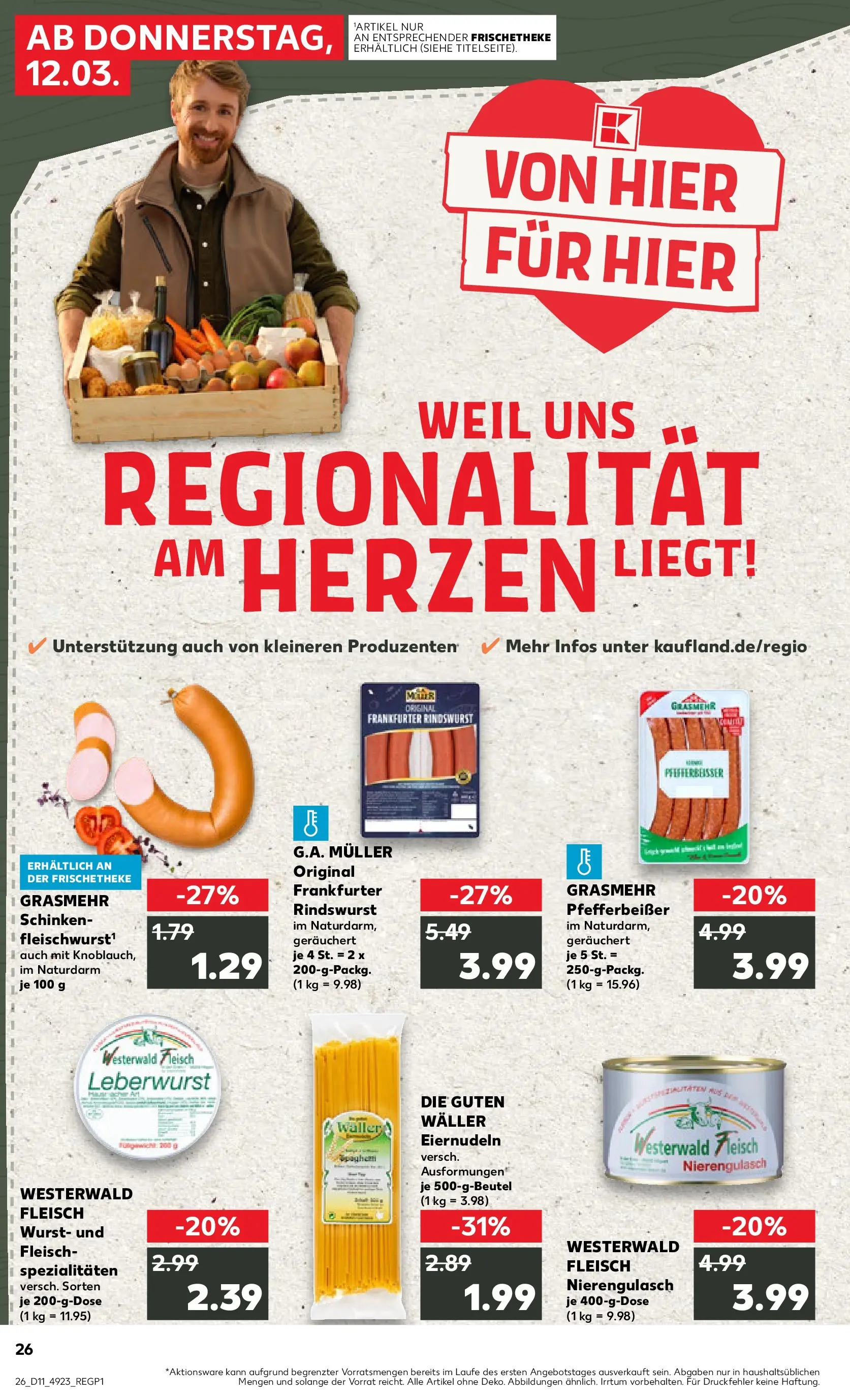 Prospekt Kaufland ab 09.03.2026 » Angebote Online zum Blättern | Seite: 38 | Produkte: Wurst, Pasta, Schinken, Fleisch