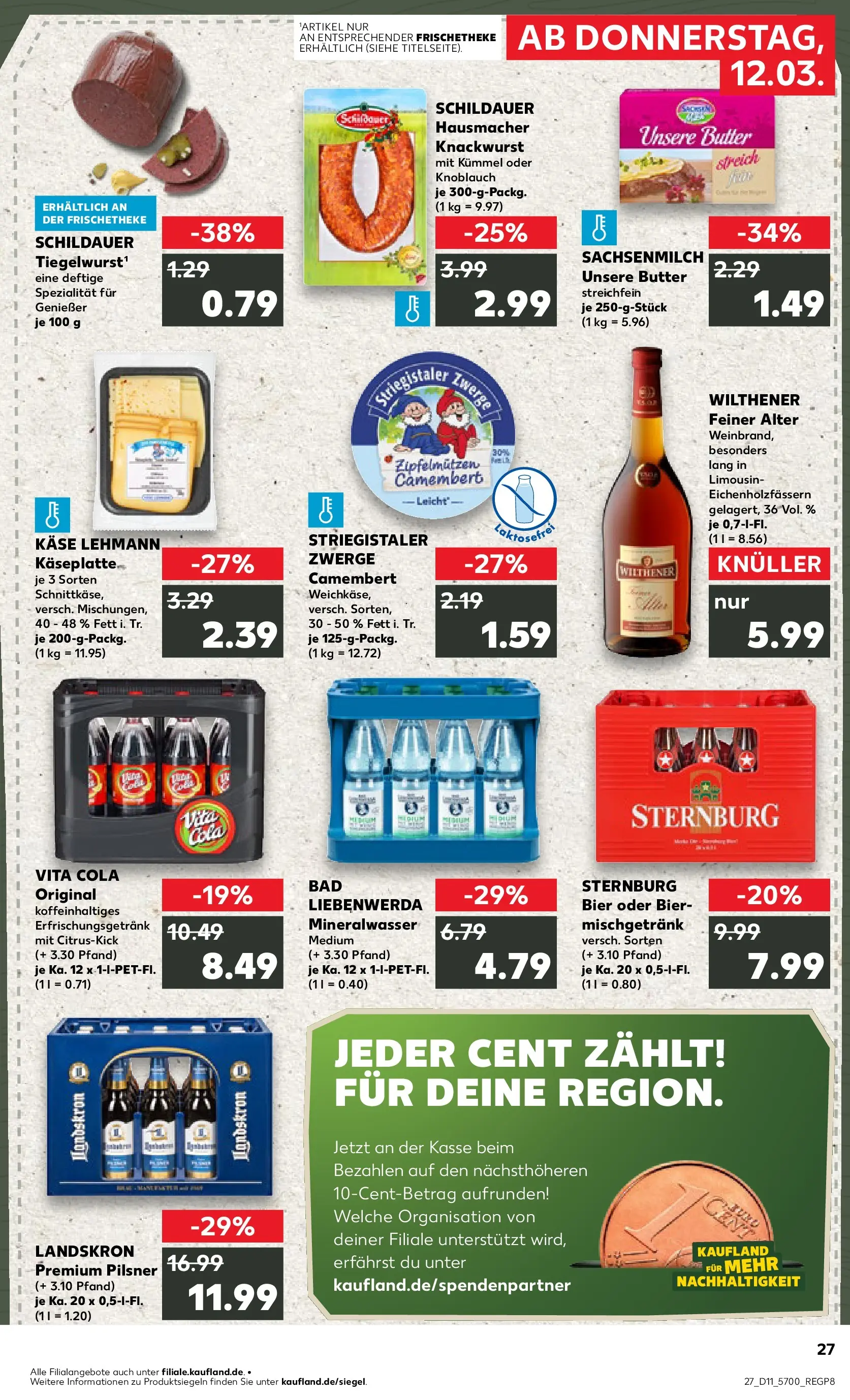Prospekt Kaufland ab 09.03.2026 » Angebote Online zum Blättern | Seite: 39 | Produkte: Wilthener, Butter, Bier, Mineralwasser