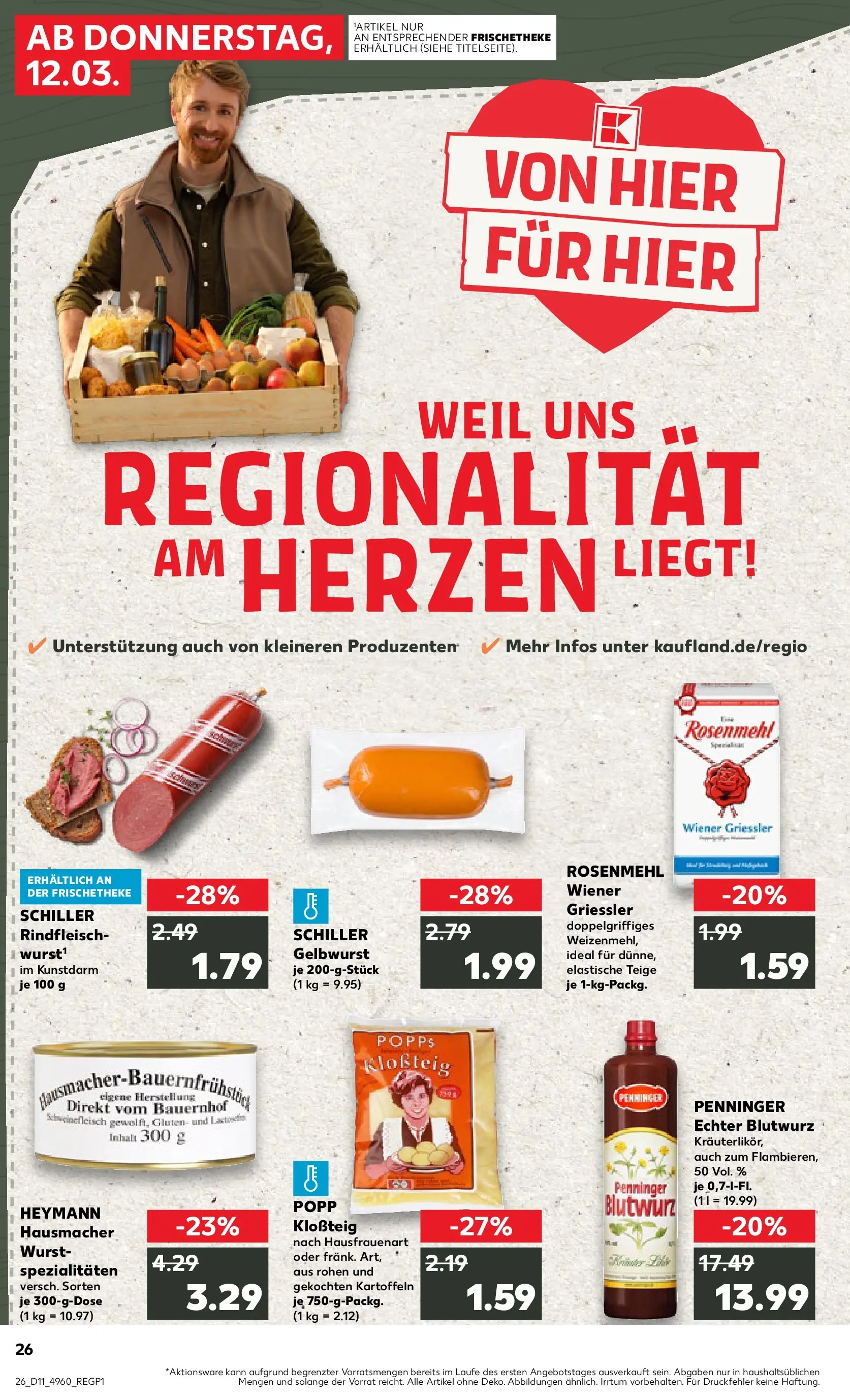 Prospekt Kaufland ab 12.03.2026 » Angebote Online zum Blättern | Seite: 26 | Produkte: Kartoffeln, Wurst, Rindfleisch