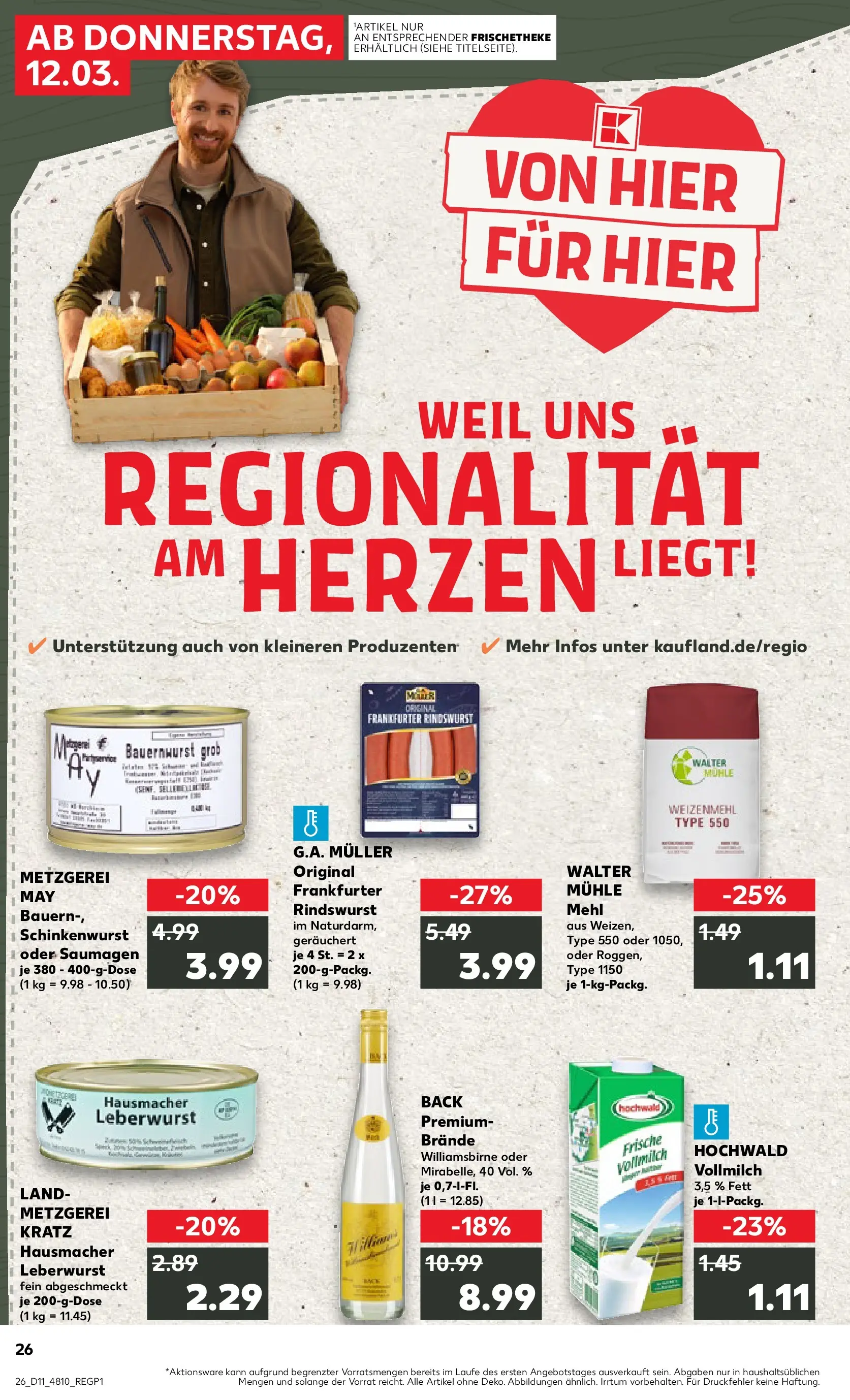 Prospekt Kaufland ab 12.03.2026 » Angebote Online zum Blättern | Seite: 26 | Produkte: Mühle, Mehl, Weizenmehl