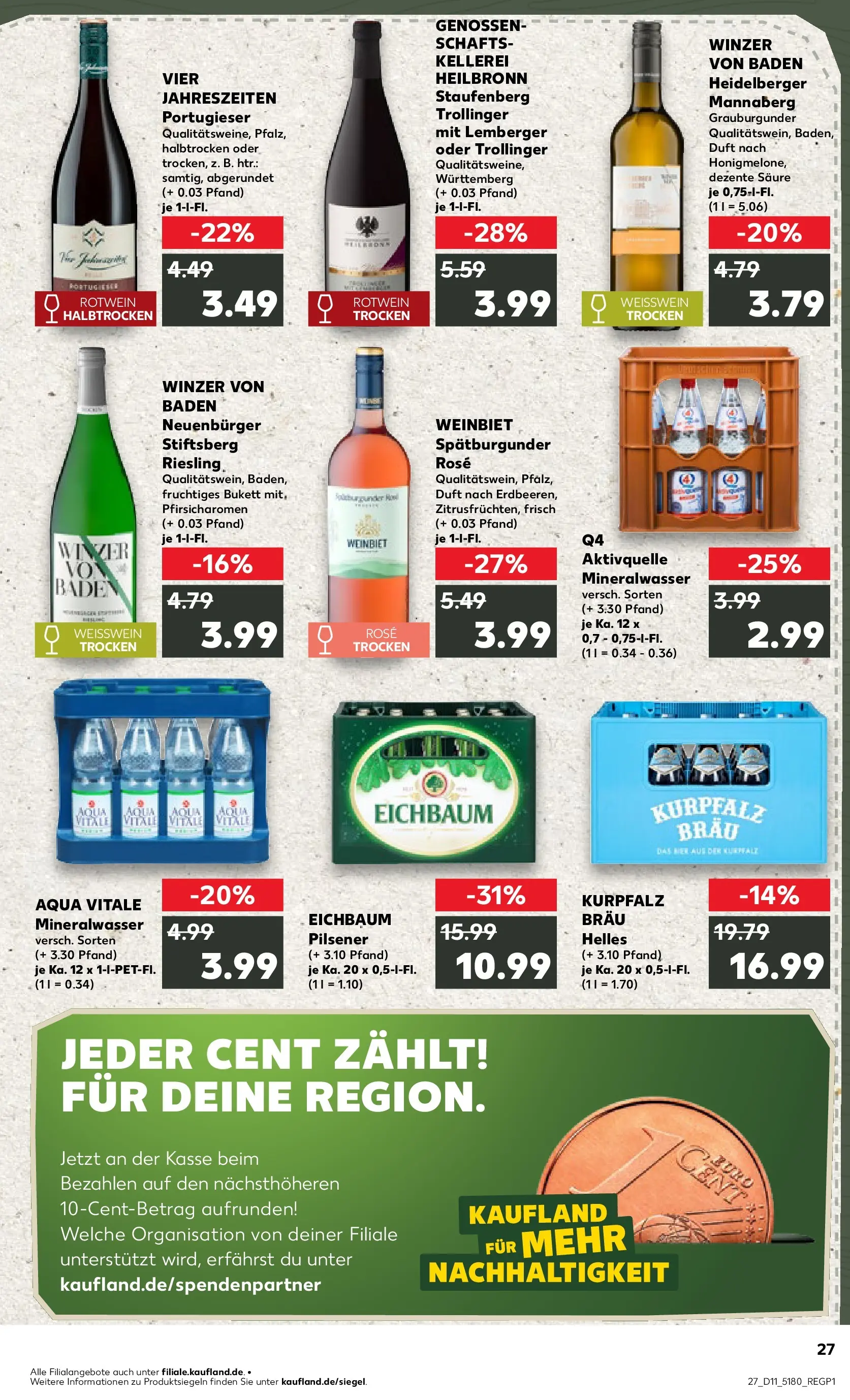 Prospekt Kaufland ab 09.03.2026 » Angebote Online zum Blättern | Seite: 39 | Produkte: Weißwein, Rotwein, Duft, Mineralwasser