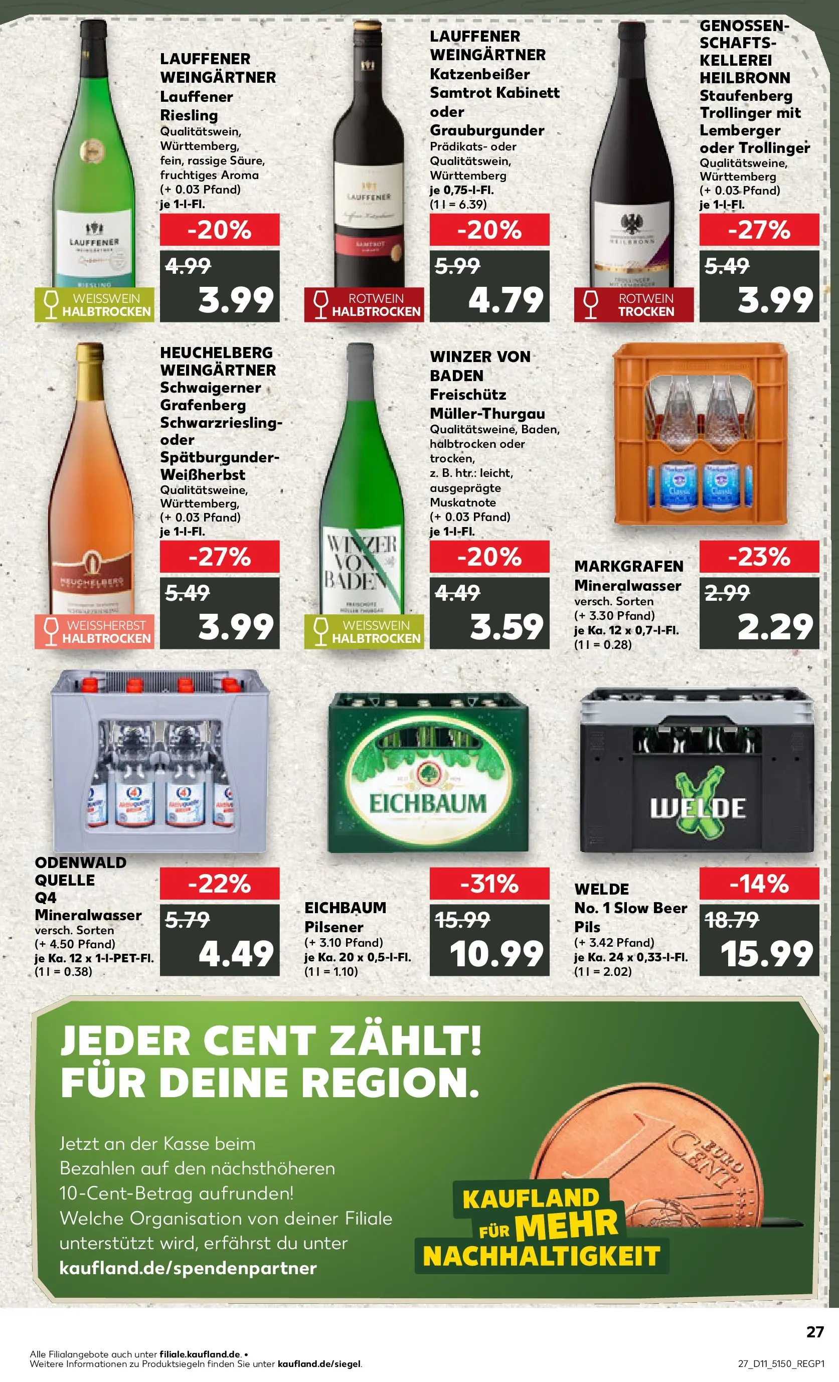 Prospekt Kaufland ab 09.03.2026 » Angebote Online zum Blättern | Seite: 39 | Produkte: Weißwein, Rotwein, Pils, Mineralwasser