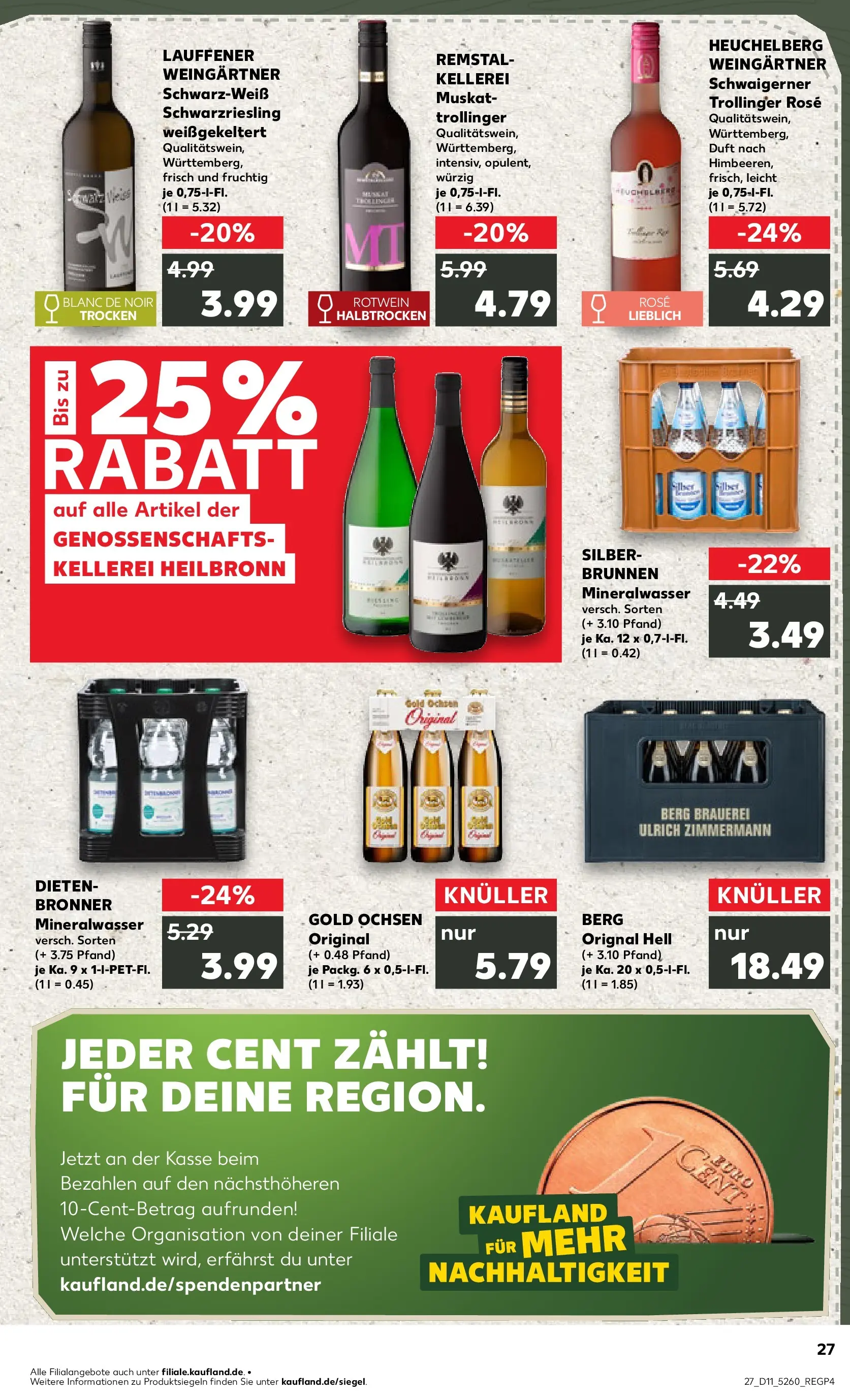 Prospekt Kaufland ab 09.03.2026 » Angebote Online zum Blättern | Seite: 39 | Produkte: Rotwein, Duft, Mineralwasser