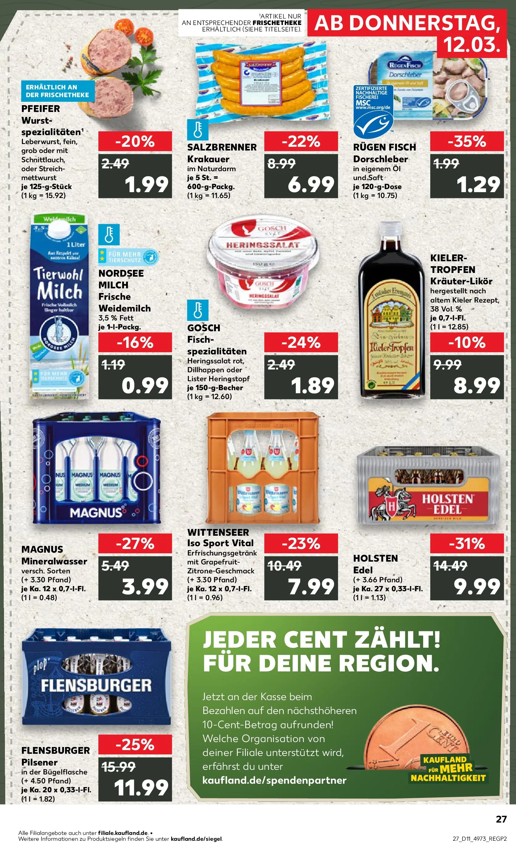 Prospekt Kaufland ab 09.03.2026 » Angebote Online zum Blättern | Seite: 39 | Produkte: Öl, Holsten edel, Fisch, Saft