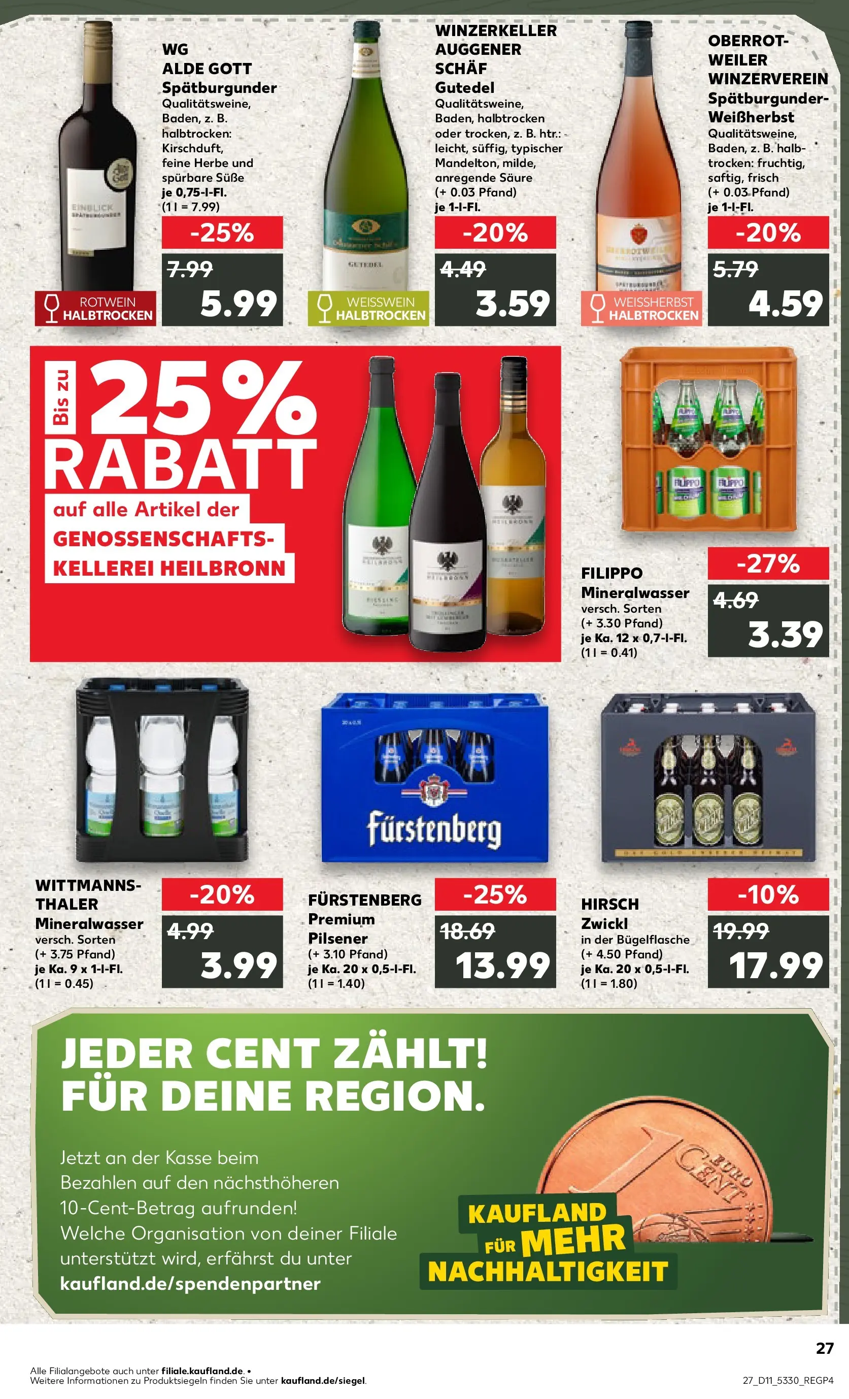 Prospekt Kaufland ab 09.03.2026 » Angebote Online zum Blättern | Seite: 39 | Produkte: Weißwein, Rotwein, Mineralwasser