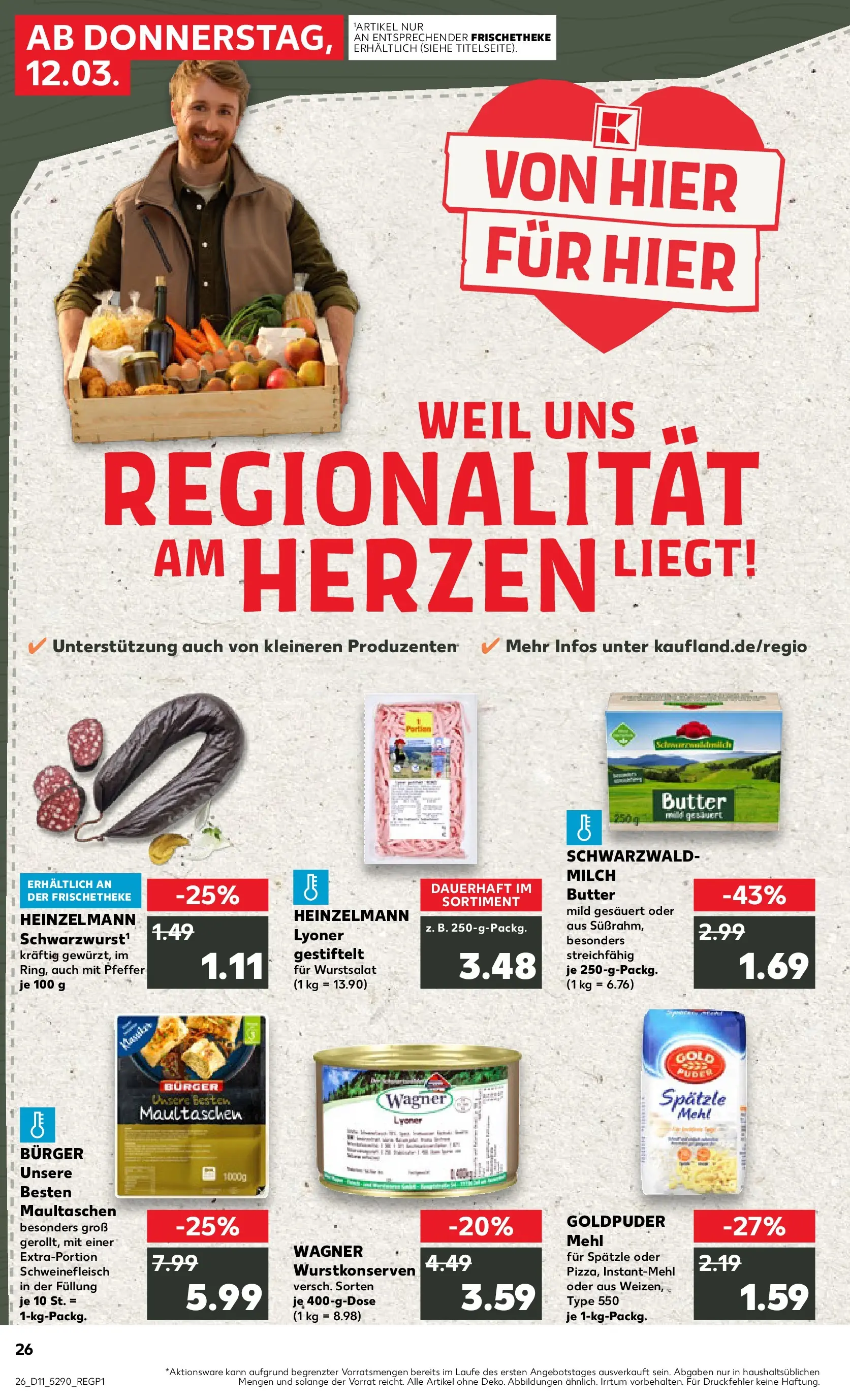 Prospekt Kaufland ab 09.03.2026 » Angebote Online zum Blättern | Seite: 38 | Produkte: Burger, Puder, Pfeffer, Maultaschen