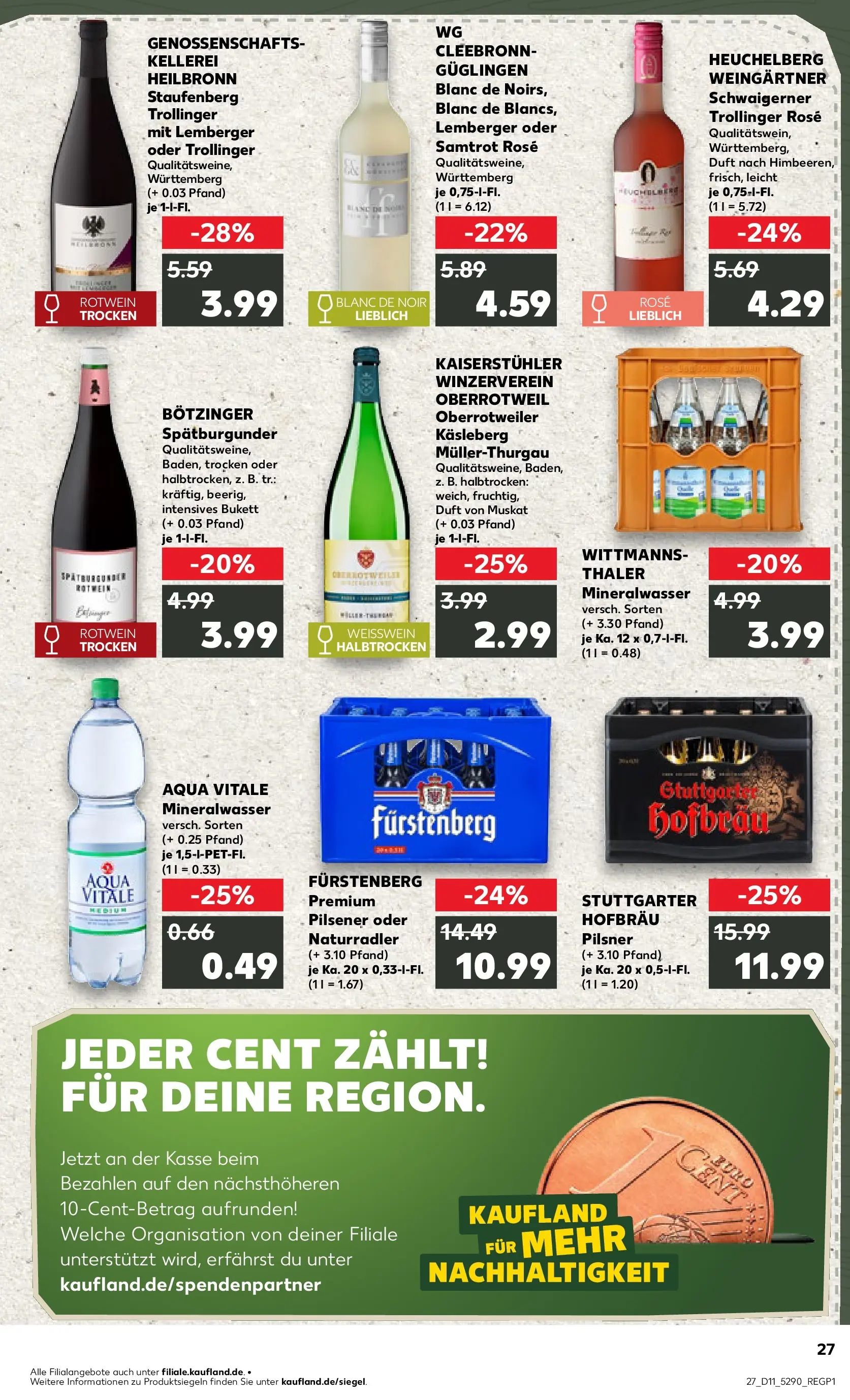 Prospekt Kaufland ab 09.03.2026 » Angebote Online zum Blättern | Seite: 39 | Produkte: Weißwein, Rotwein, Duft, Mineralwasser