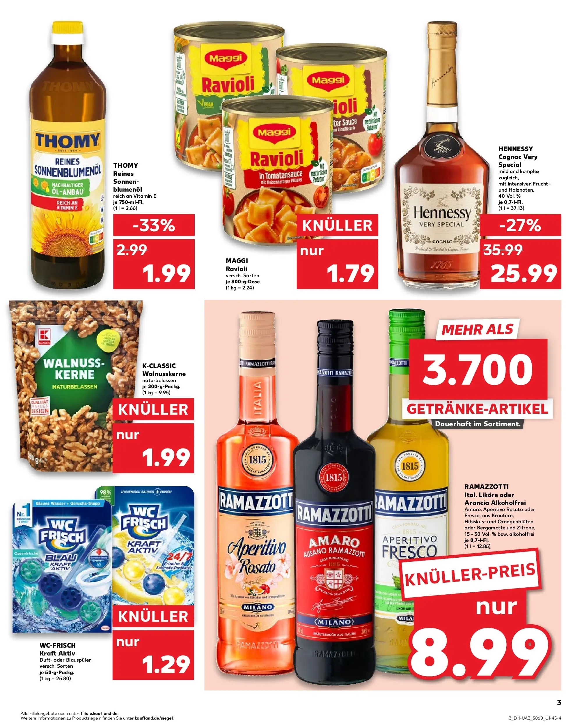 Prospekt Kaufland ab 12.03.2026 » Angebote Online zum Blättern | Seite: 3 | Produkte: Maggi, Sonnenblumenol, Wasser, Ramazzotti