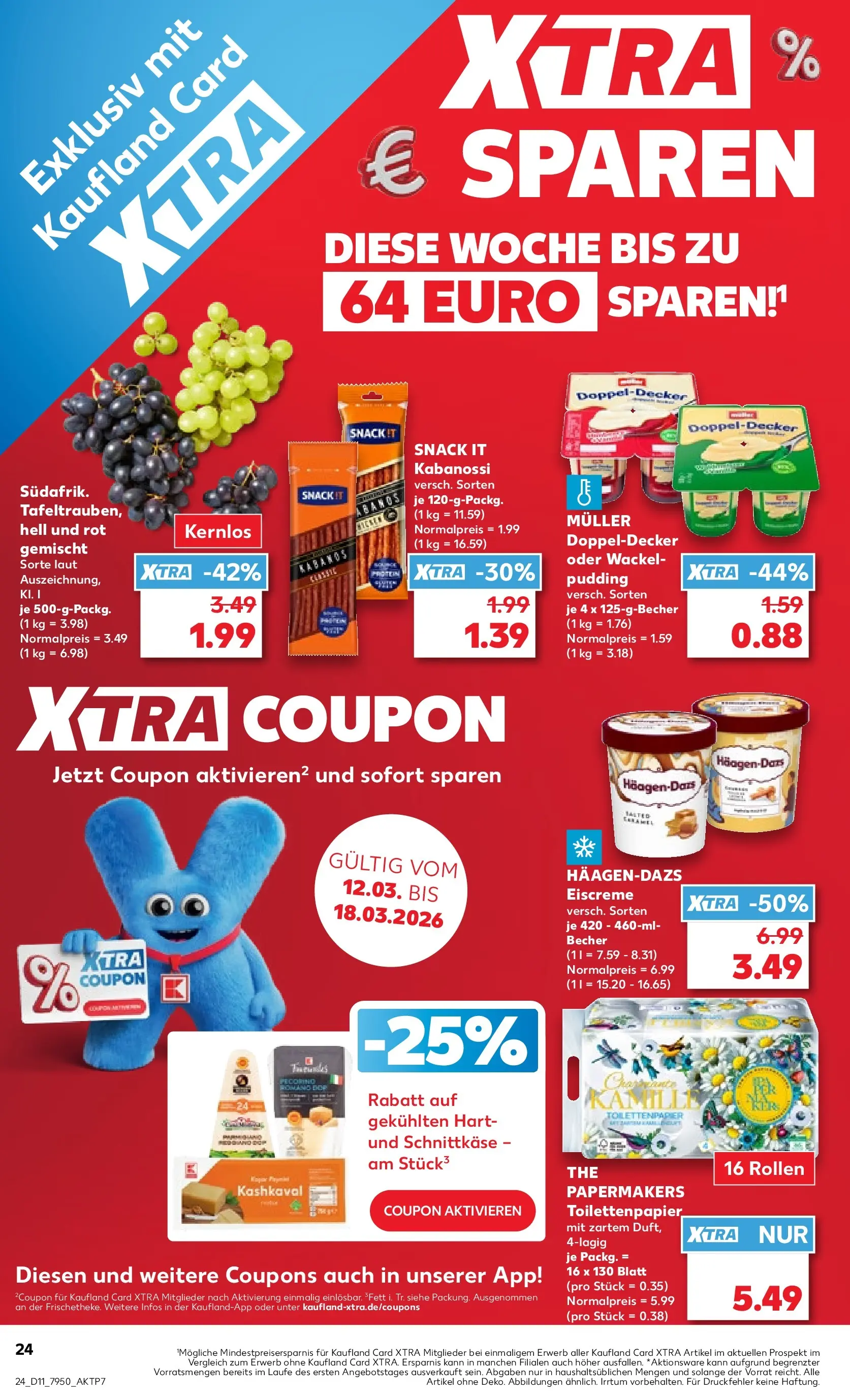Prospekt Kaufland ab 12.03.2026 » Angebote Online zum Blättern | Seite: 28 | Produkte: Eiscreme, Pudding, Toilettenpapier