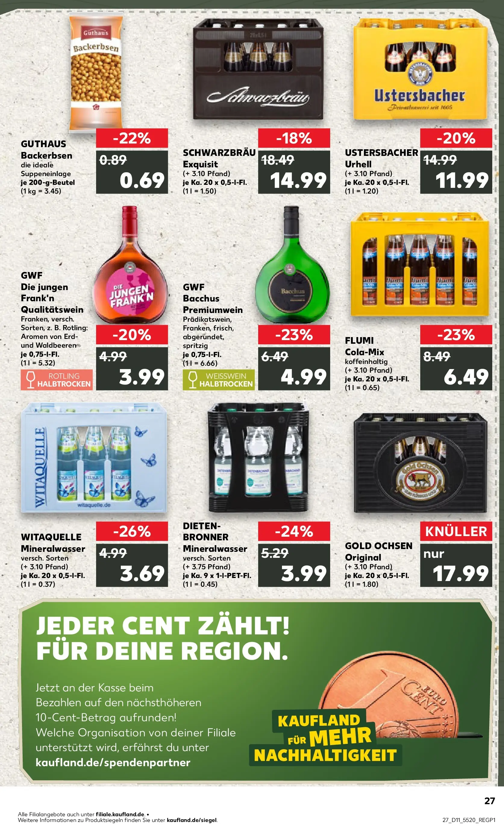 Prospekt Kaufland ab 09.03.2026 » Angebote Online zum Blättern | Seite: 39 | Produkte: Cola, Weißwein, Mineralwasser