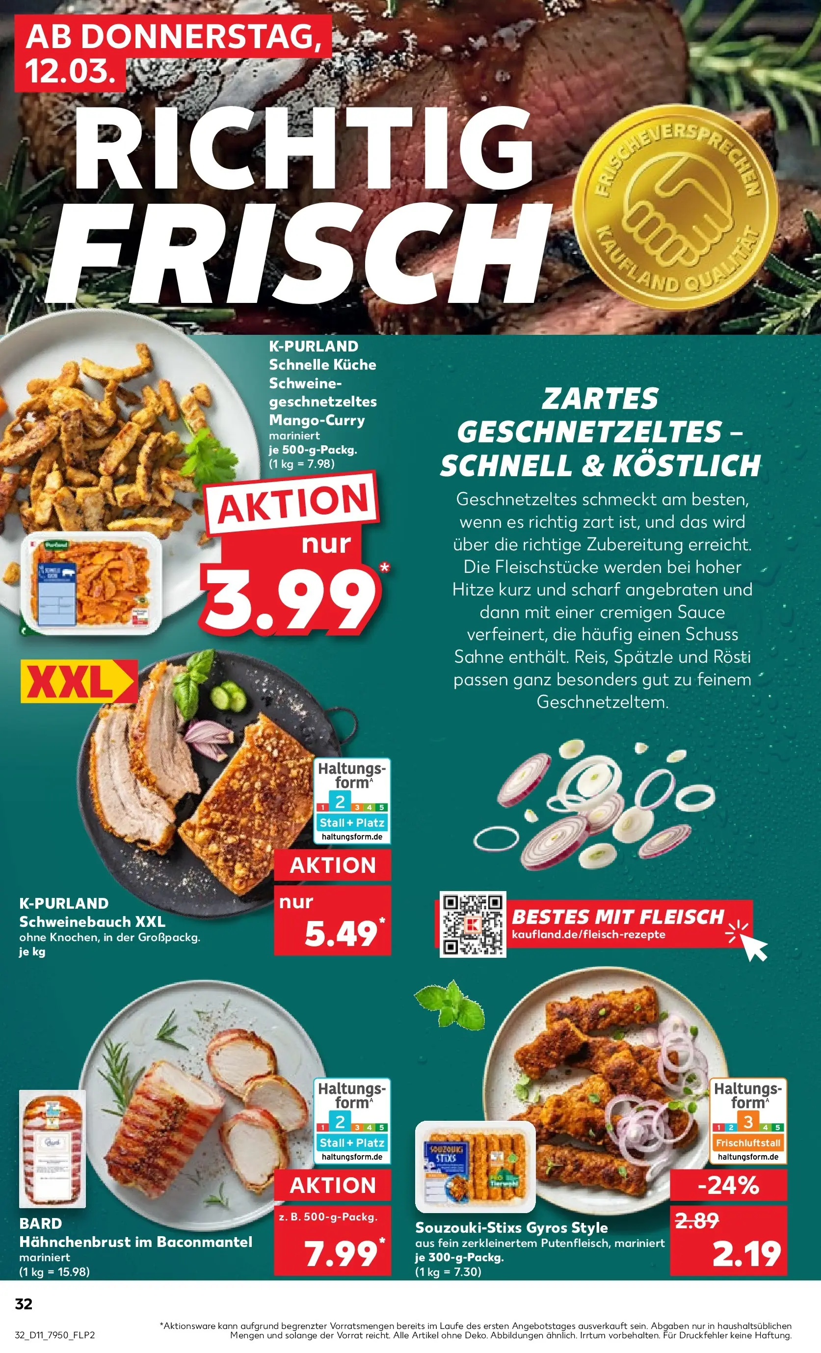 Prospekt Kaufland ab 12.03.2026 » Angebote Online zum Blättern | Seite: 36 | Produkte: Schweinebauch, Küche, Fleisch, Hahnchenbrust