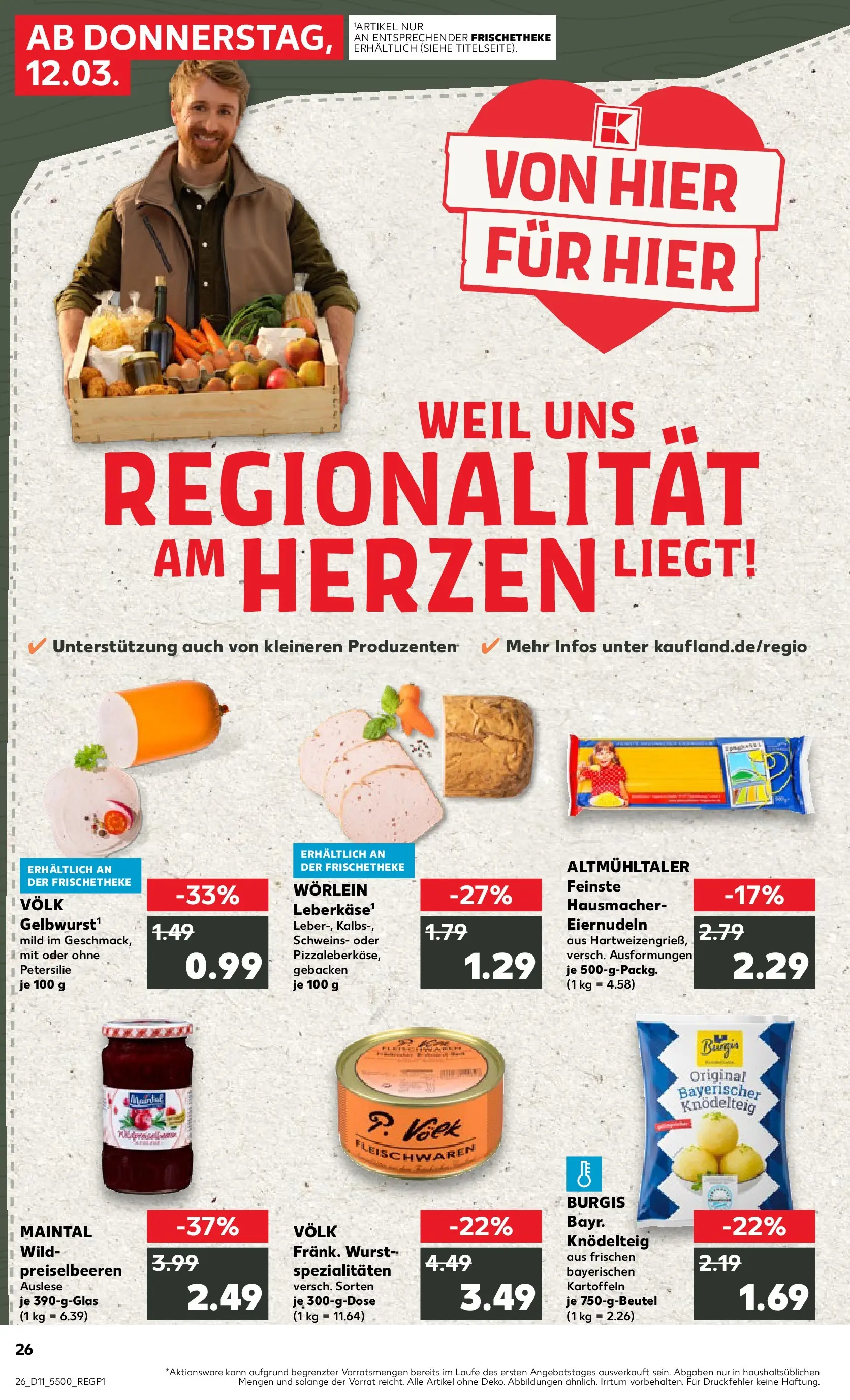Prospekt Kaufland ab 09.03.2026 » Angebote Online zum Blättern | Seite: 38 | Produkte: Kartoffeln, Wurst, Petersilie, Pasta