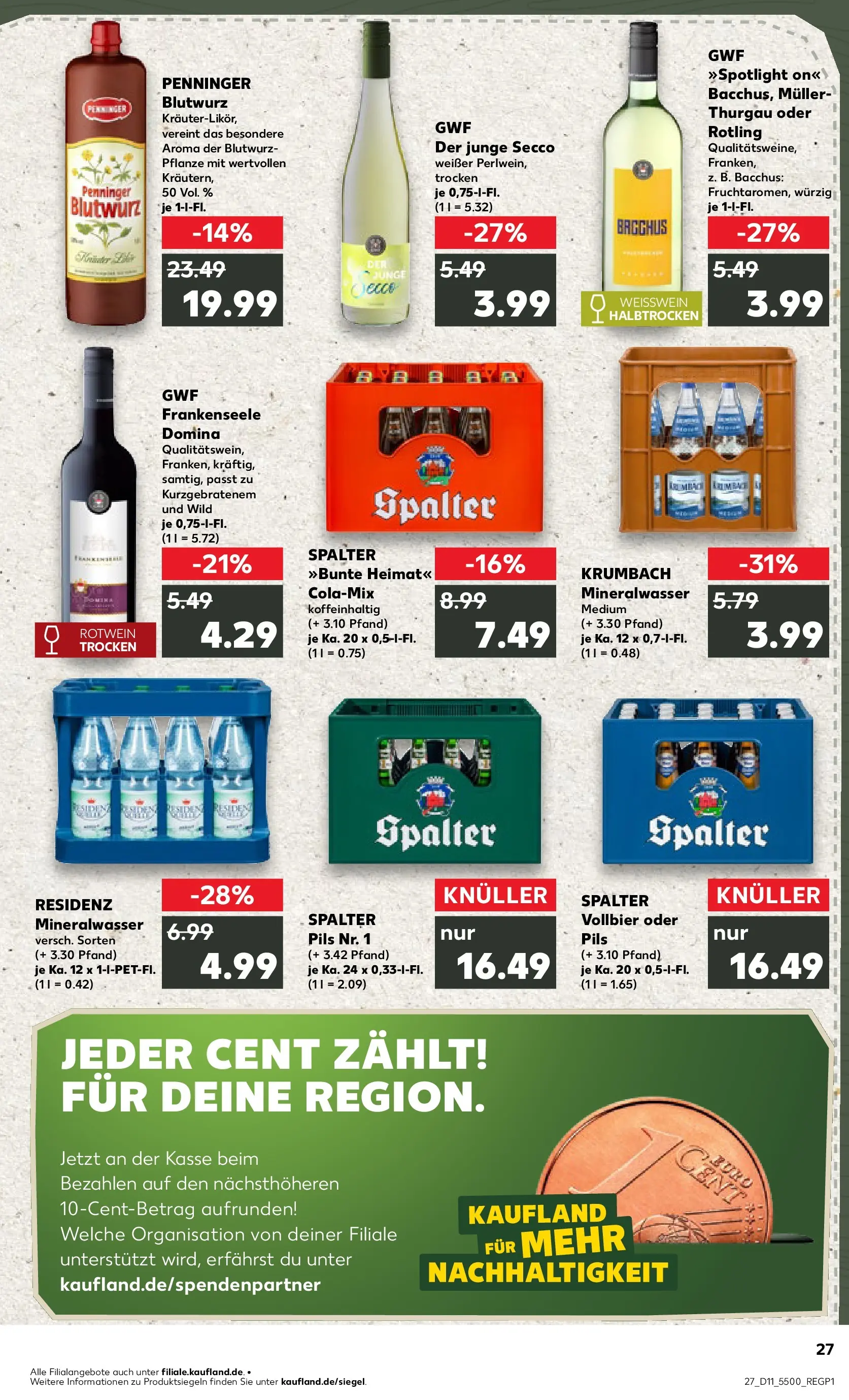 Prospekt Kaufland ab 09.03.2026 » Angebote Online zum Blättern | Seite: 39 | Produkte: Cola, Weißwein, Rotwein, Mineralwasser
