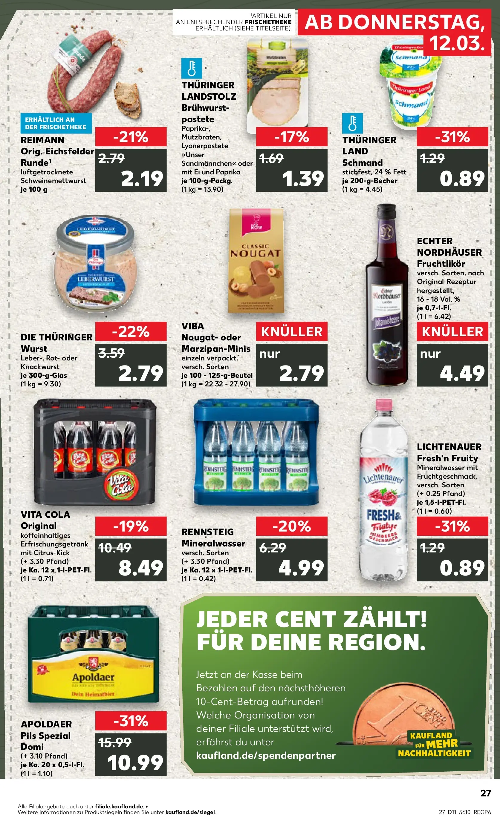 Prospekt Kaufland ab 09.03.2026 » Angebote Online zum Blättern | Seite: 39 | Produkte: Pils, Mineralwasser, Paprika, Vita cola