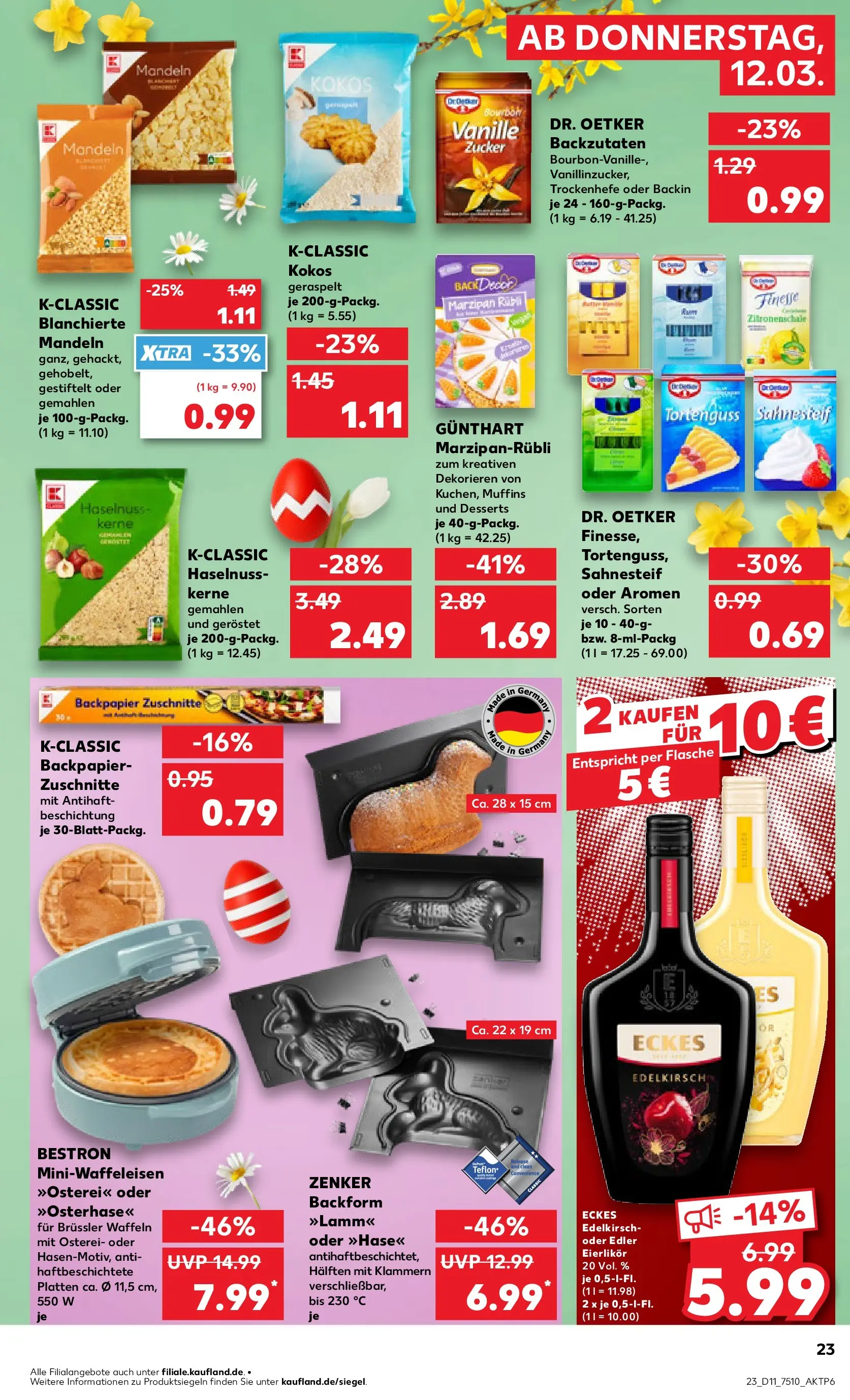 Prospekt Kaufland ab 09.03.2026 » Angebote Online zum Blättern | Seite: 43 | Produkte: Mandeln, Waffeln, Zucker