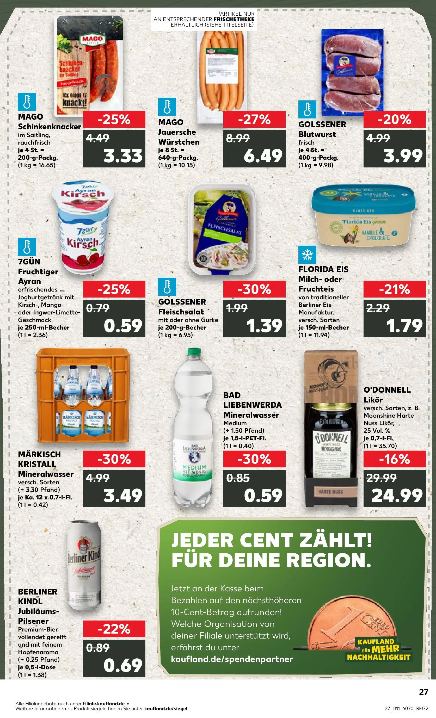 Prospekt Kaufland ab 11.03.2026 » Angebote Online zum Blättern | Seite: 27 | Produkte: Milch, Likör, Bad, Mineralwasser
