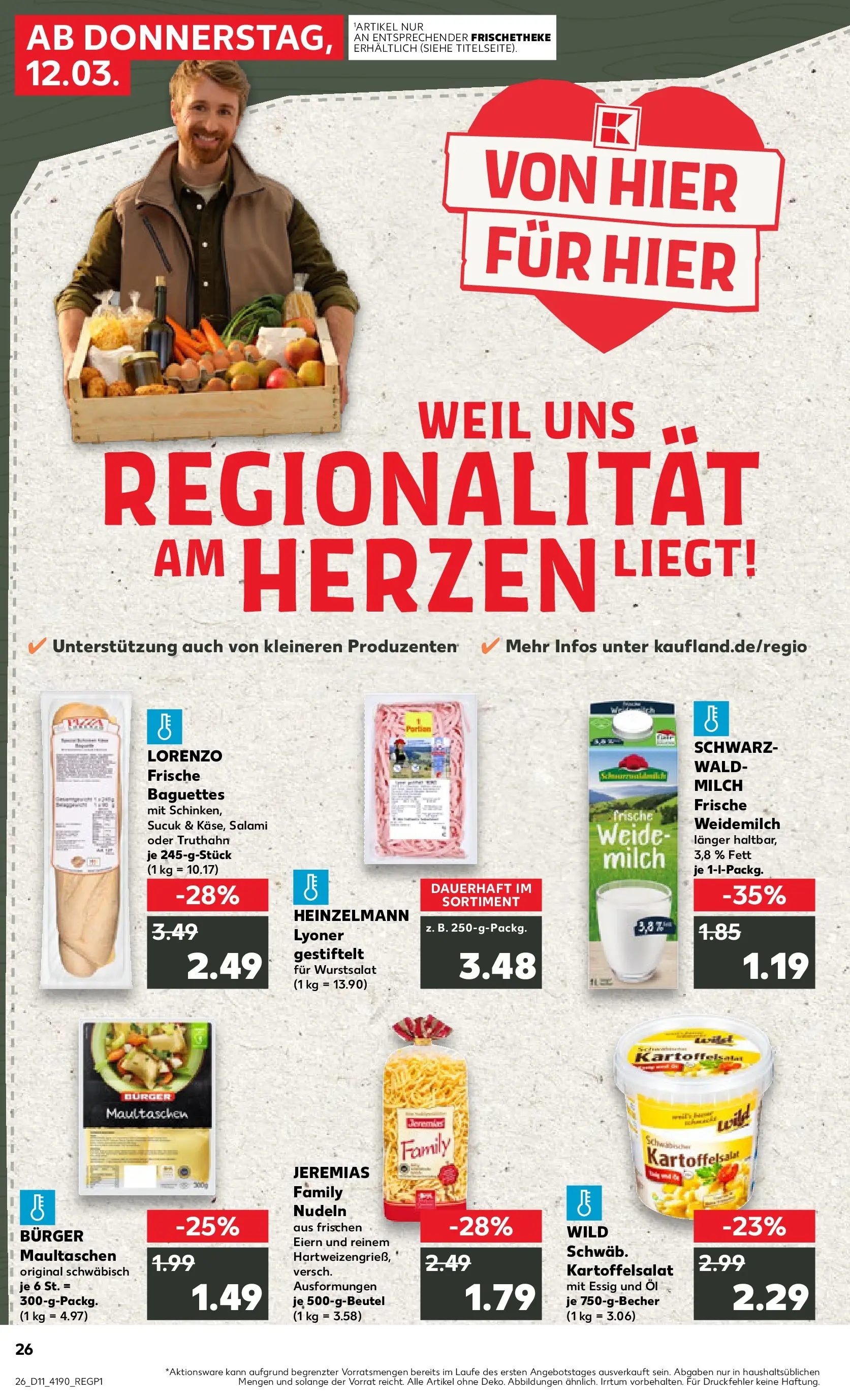 Prospekt Kaufland ab 09.03.2026 » Angebote Online zum Blättern | Seite: 38 | Produkte: Milch, Öl, Burger, Salami