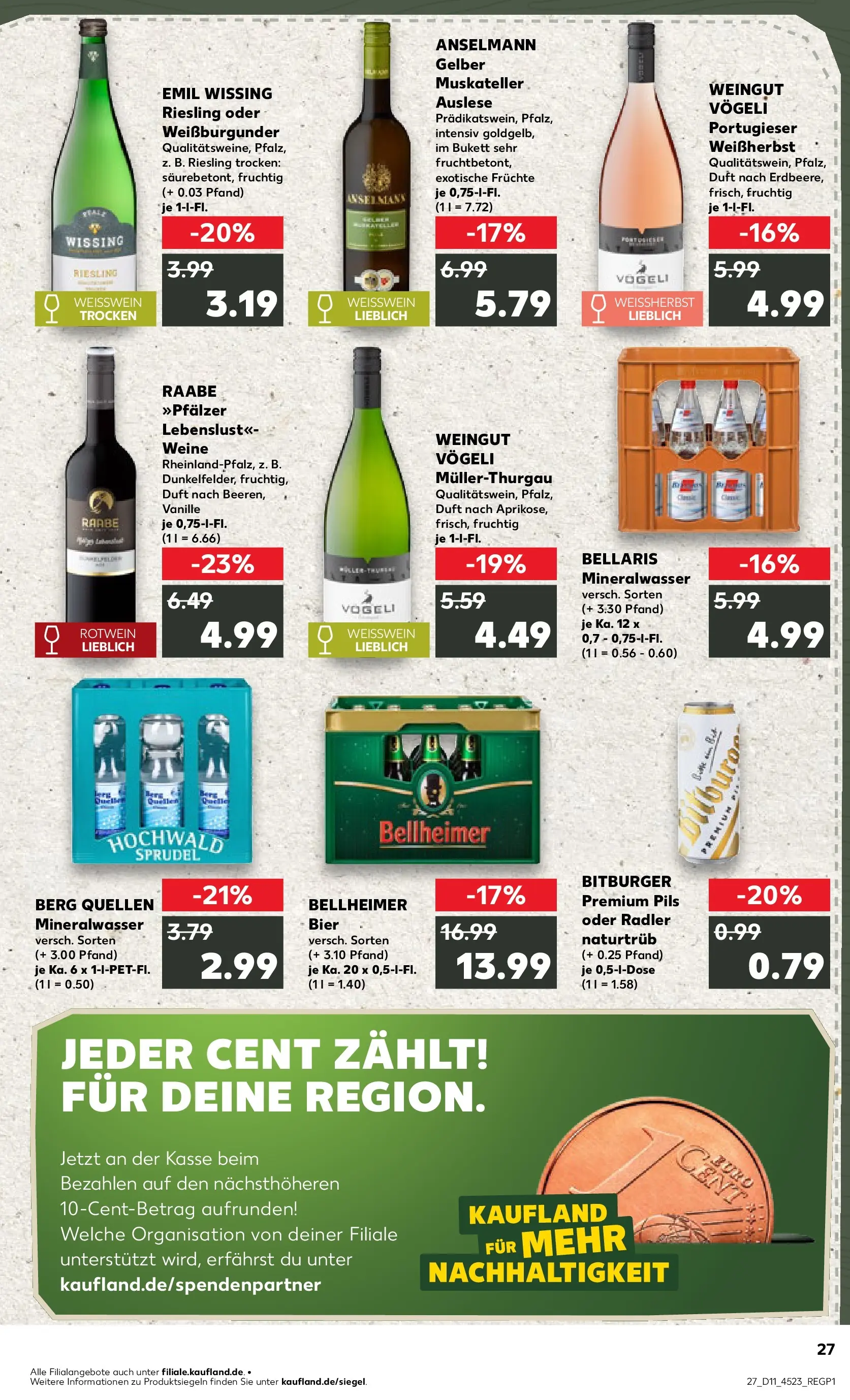 Prospekt Kaufland ab 09.03.2026 » Angebote Online zum Blättern | Seite: 39 | Produkte: Bier, Weißwein, Duft, Mineralwasser