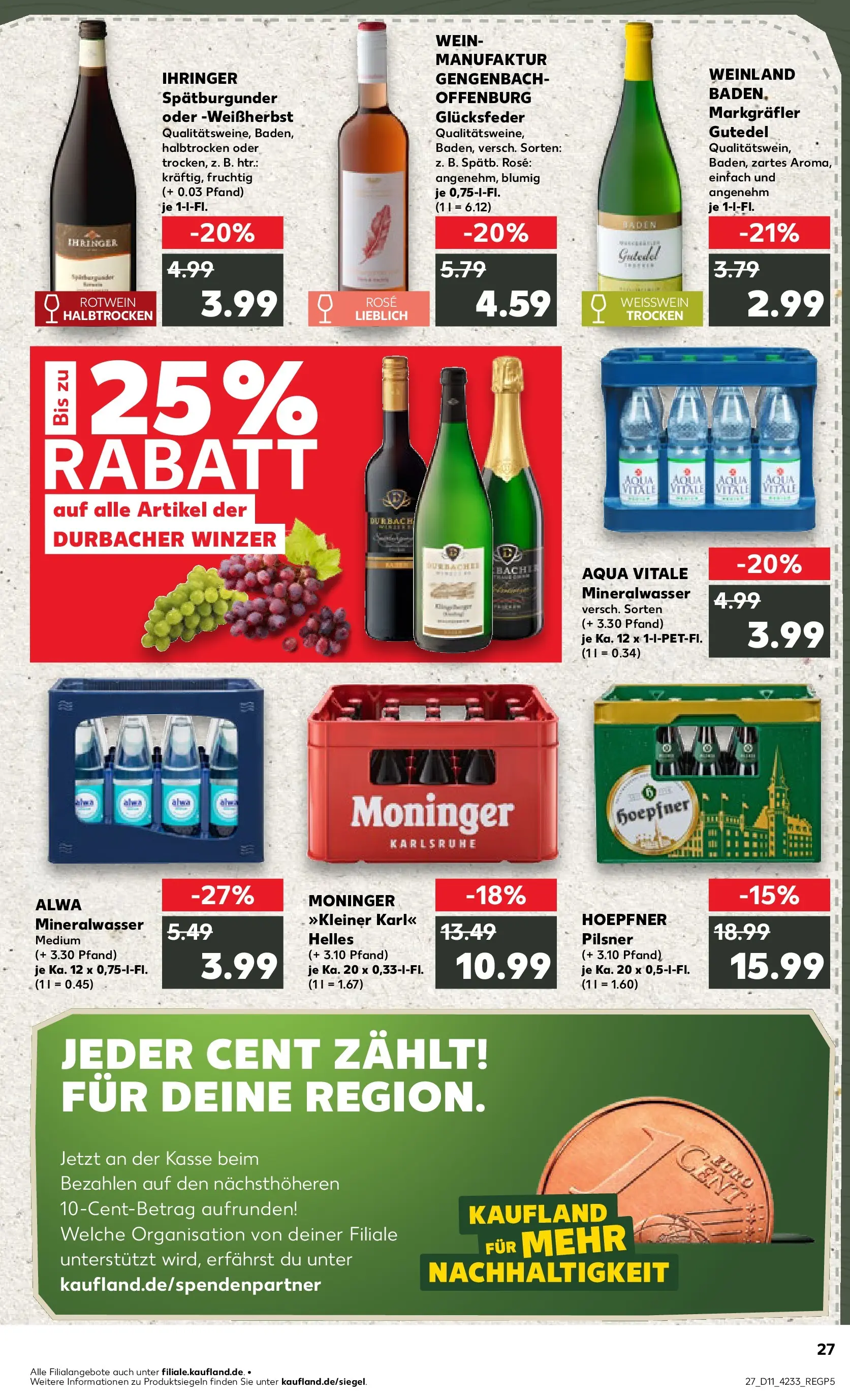 Prospekt Kaufland ab 09.03.2026 » Angebote Online zum Blättern | Seite: 39 | Produkte: Weißwein, Rotwein, Mineralwasser, Wein